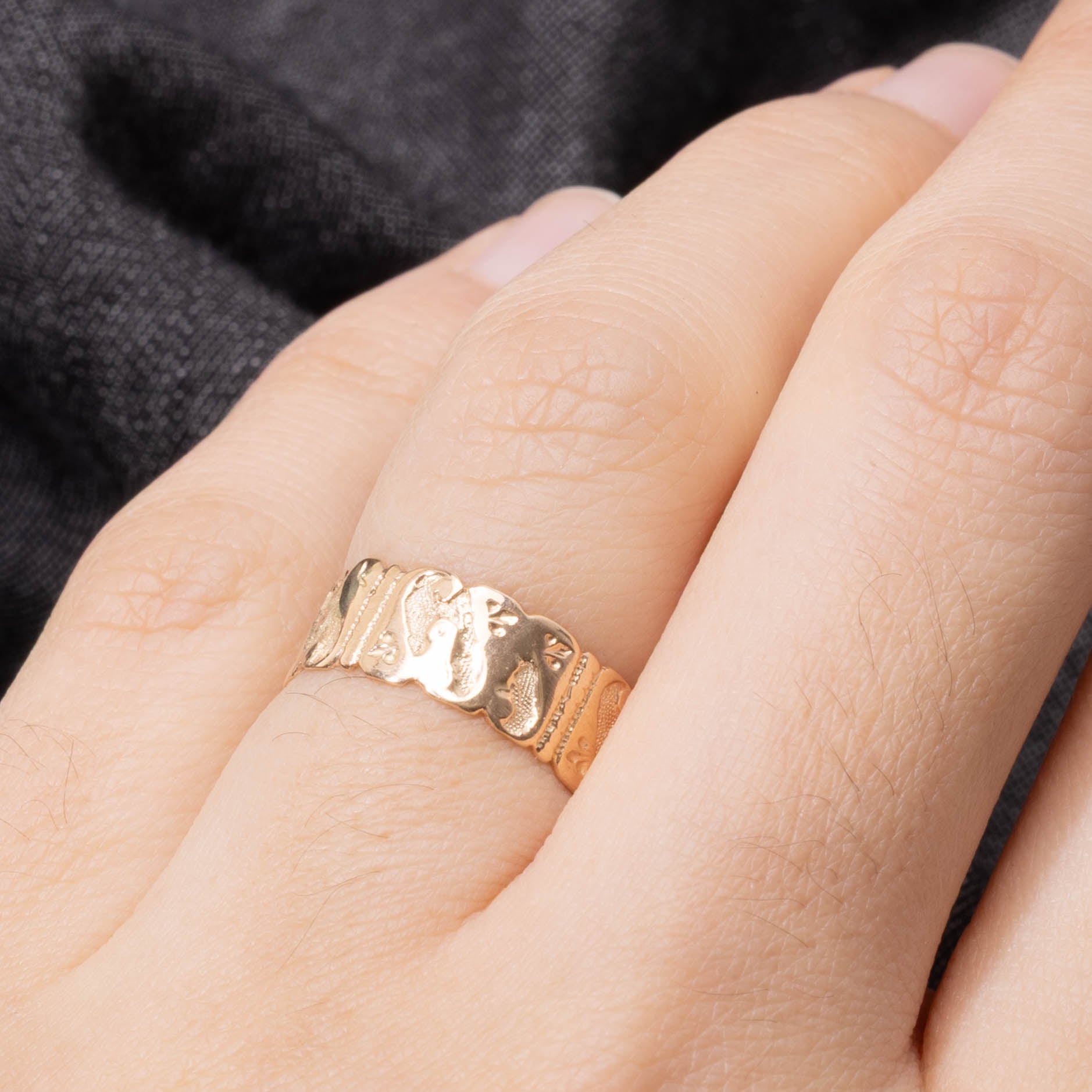 10k Rough Textured Band | 6.40mm | SZ 5