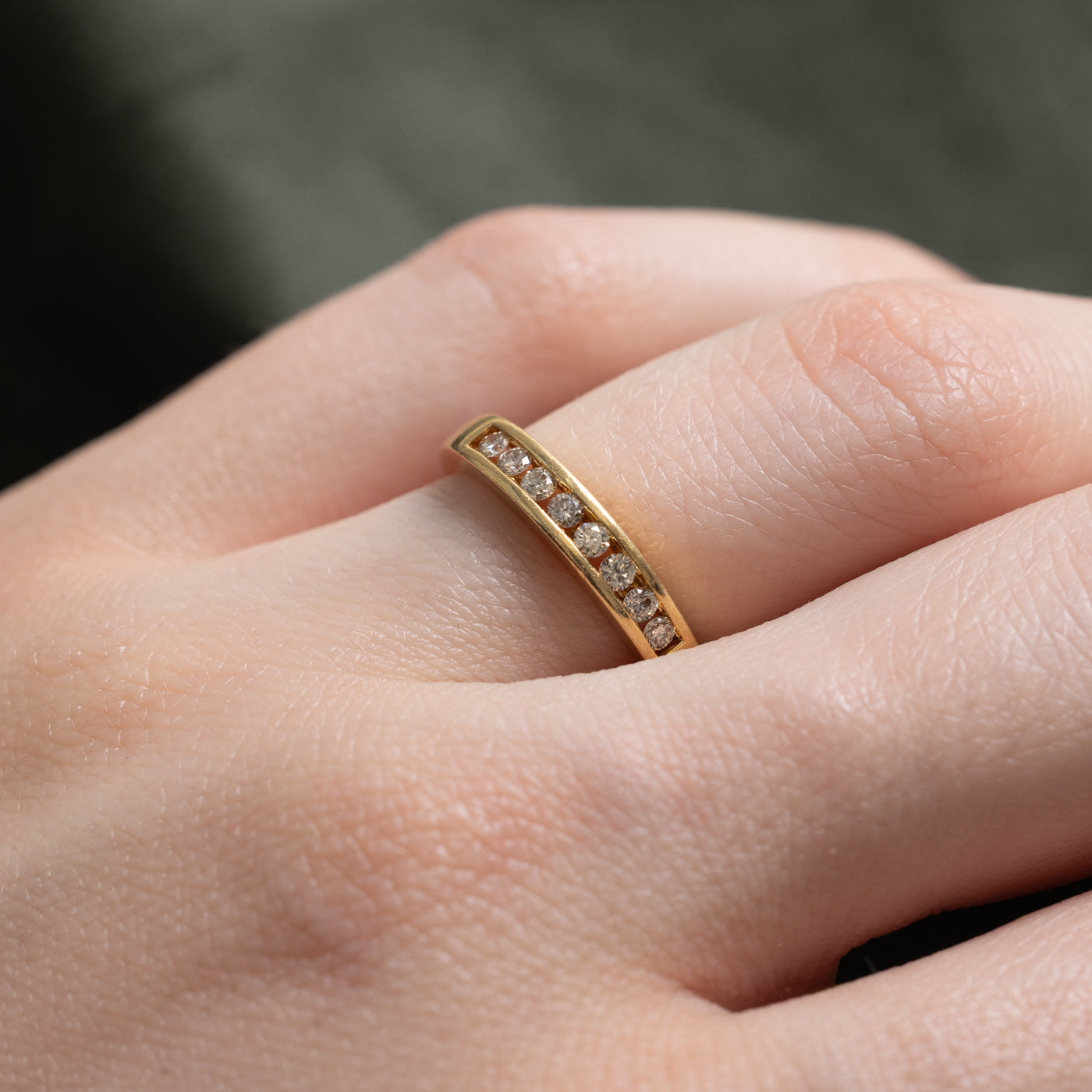 18k Semi Eternity Channel Set Diamond Band | 0.20ctw | 3.20mm | SZ 4.75