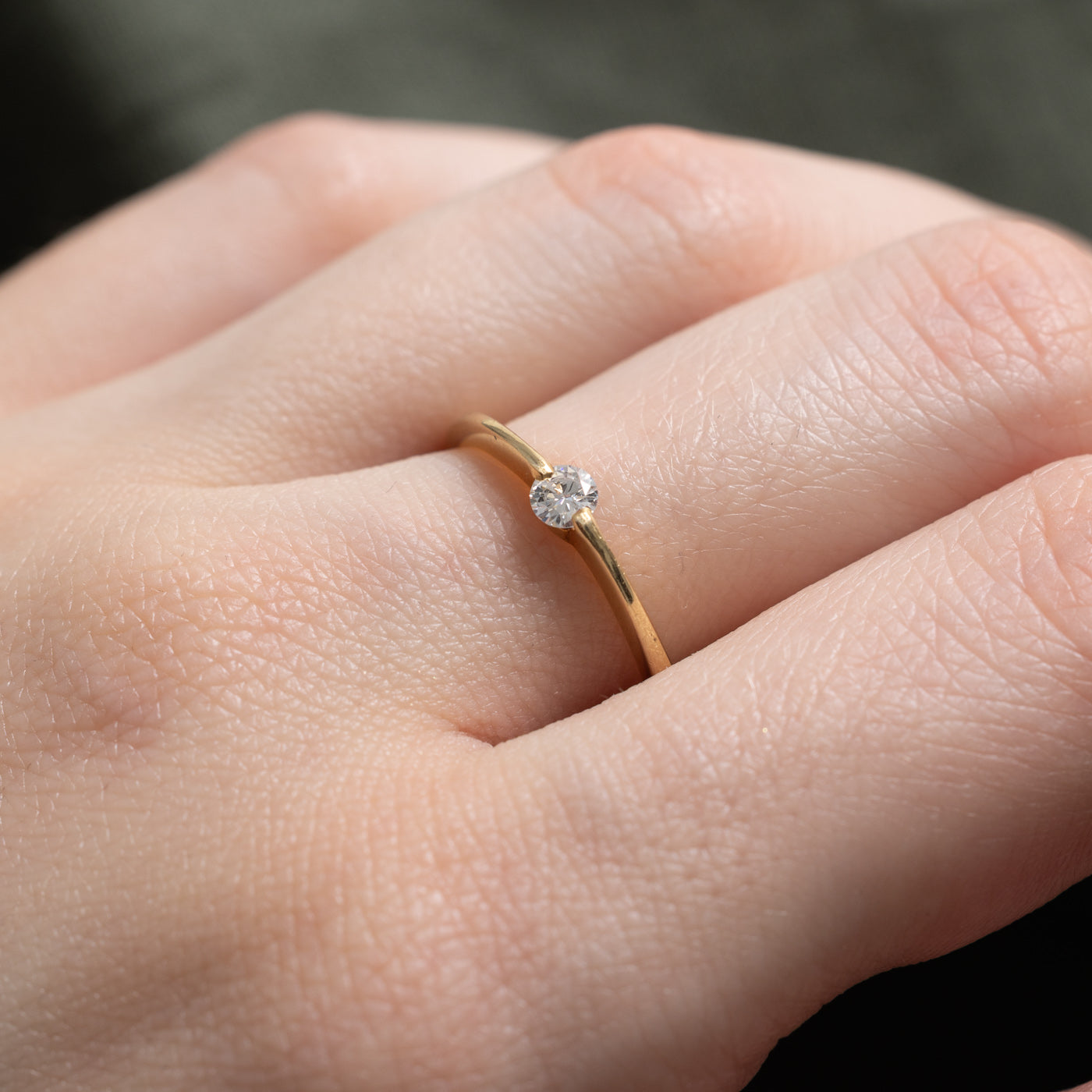 18k Solitaire Diamond Petite Ring | 0.16ct | SZ 6.75