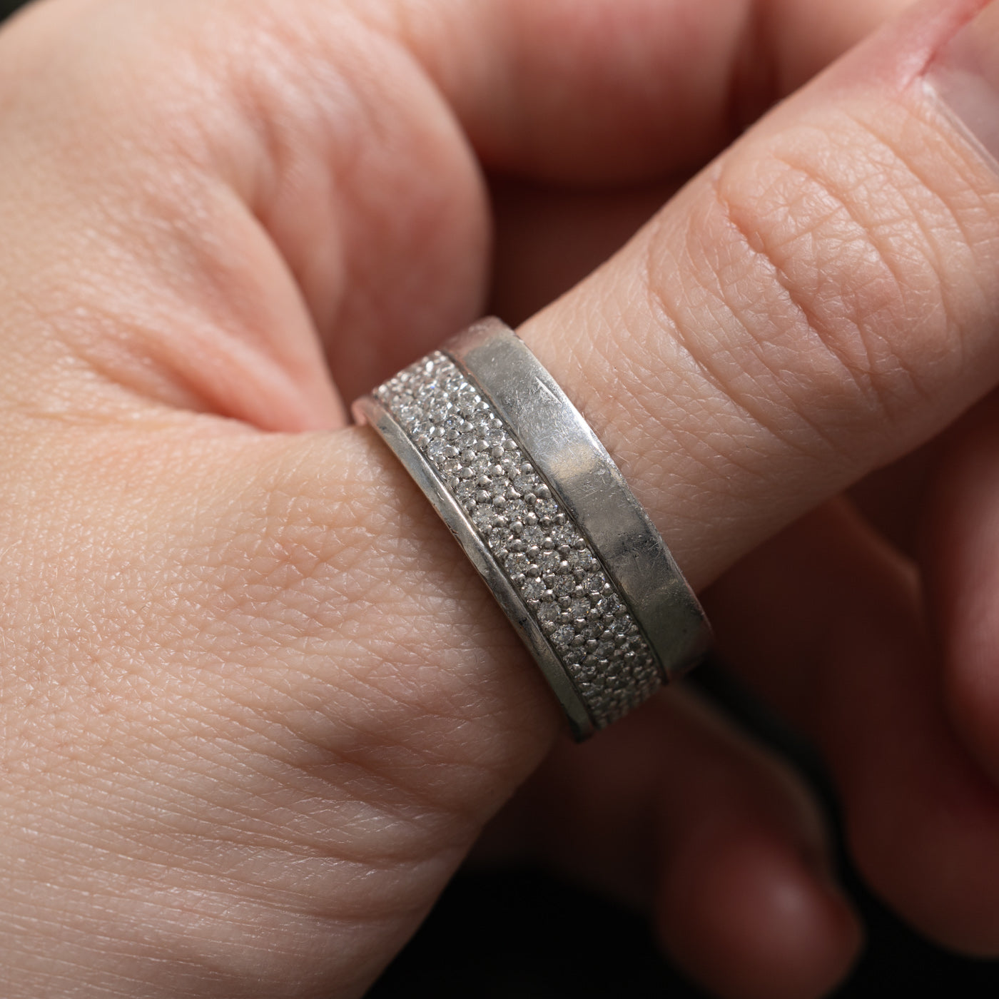 950 Platinum Multi Row Eternity Diamond Band | 0.55ctw | 10.00mm | SZ 10.75