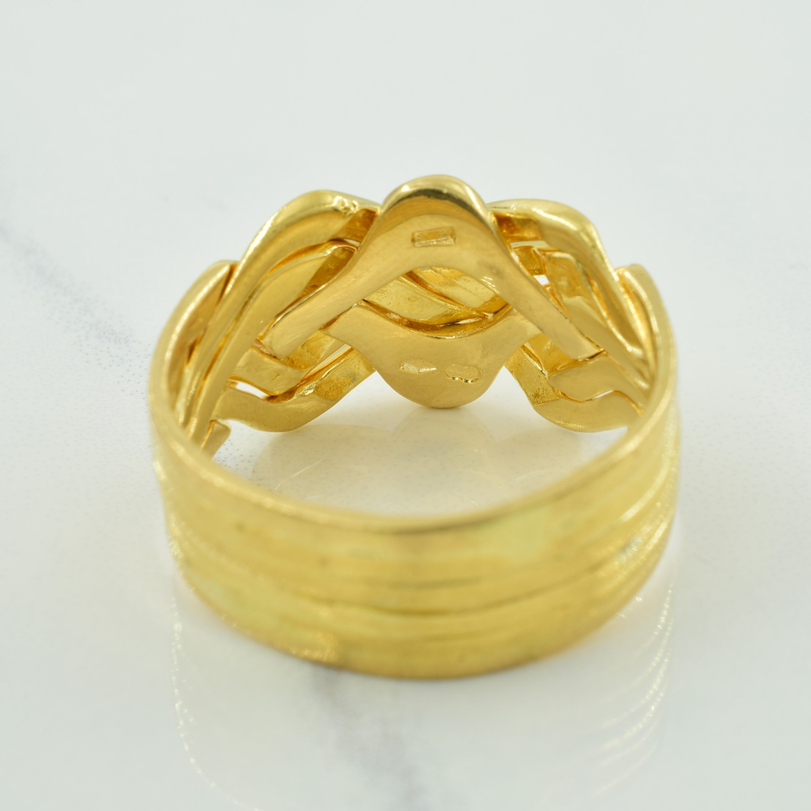 Bague puzzle italienne en or jaune 18 carats | Taille 11,25 |