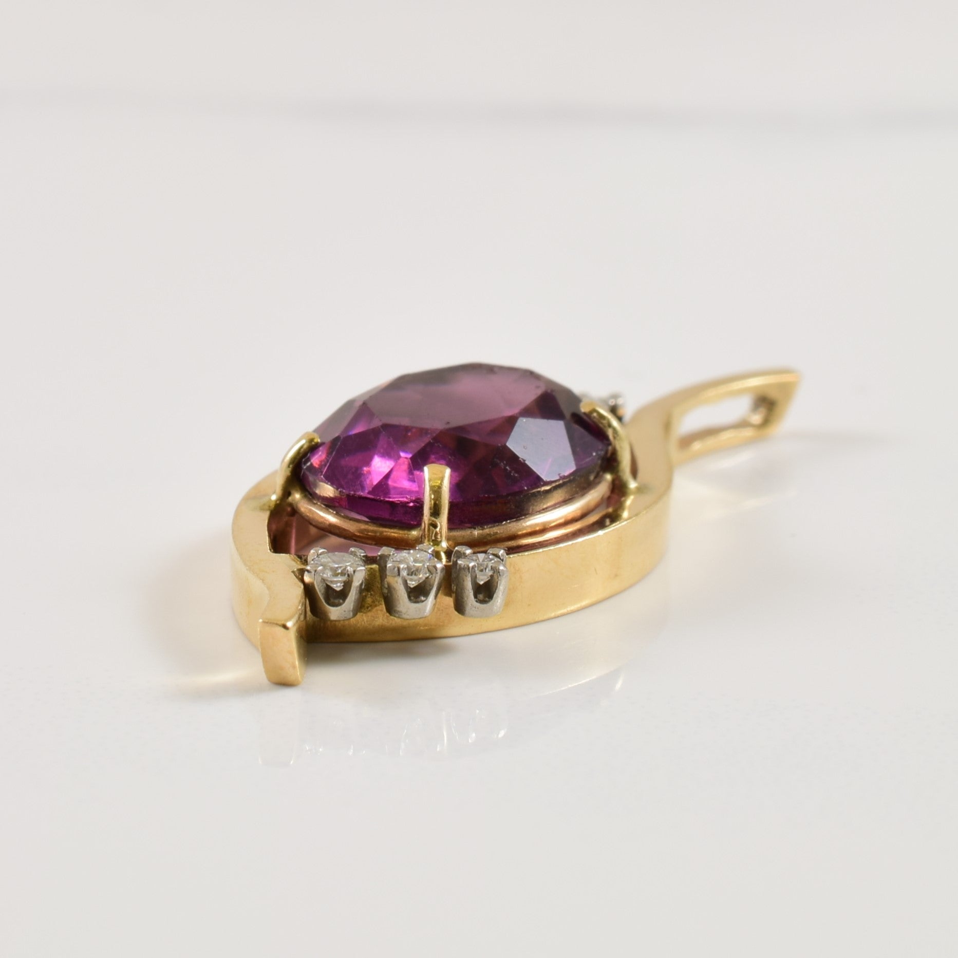 Vintage Glass & Diamond Pendant | 6.00ct, 0.12ctw |