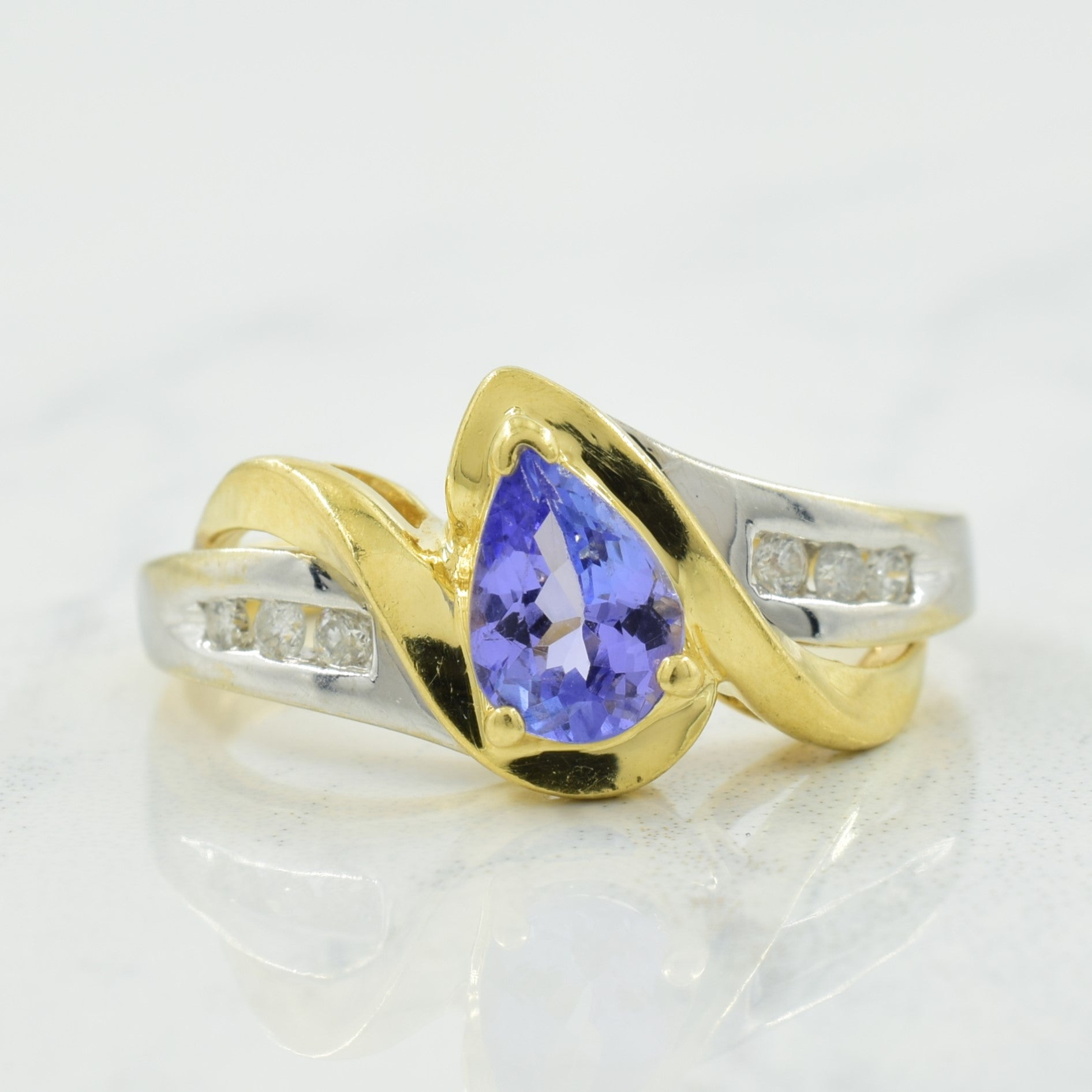 Tanzanite & Diamond Bypass Ring | 0.75ct, 0.10ctw | SZ 7.25 |
