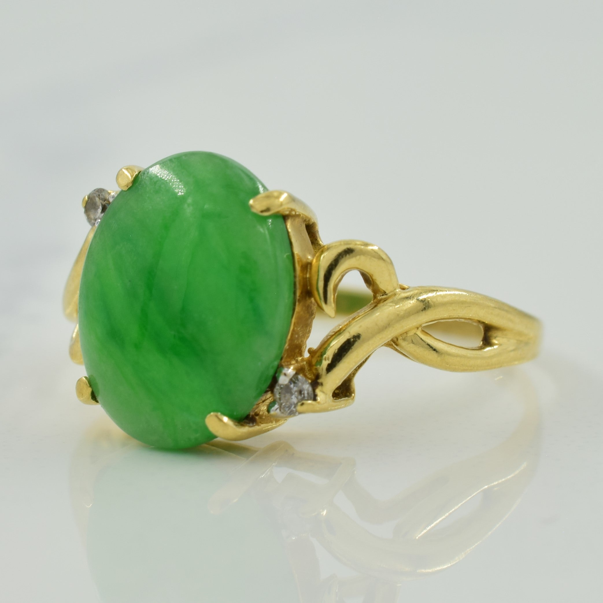 Jadeite & Diamond Cocktail Ring | 2.80ct, 0.03ctw | SZ 6 |