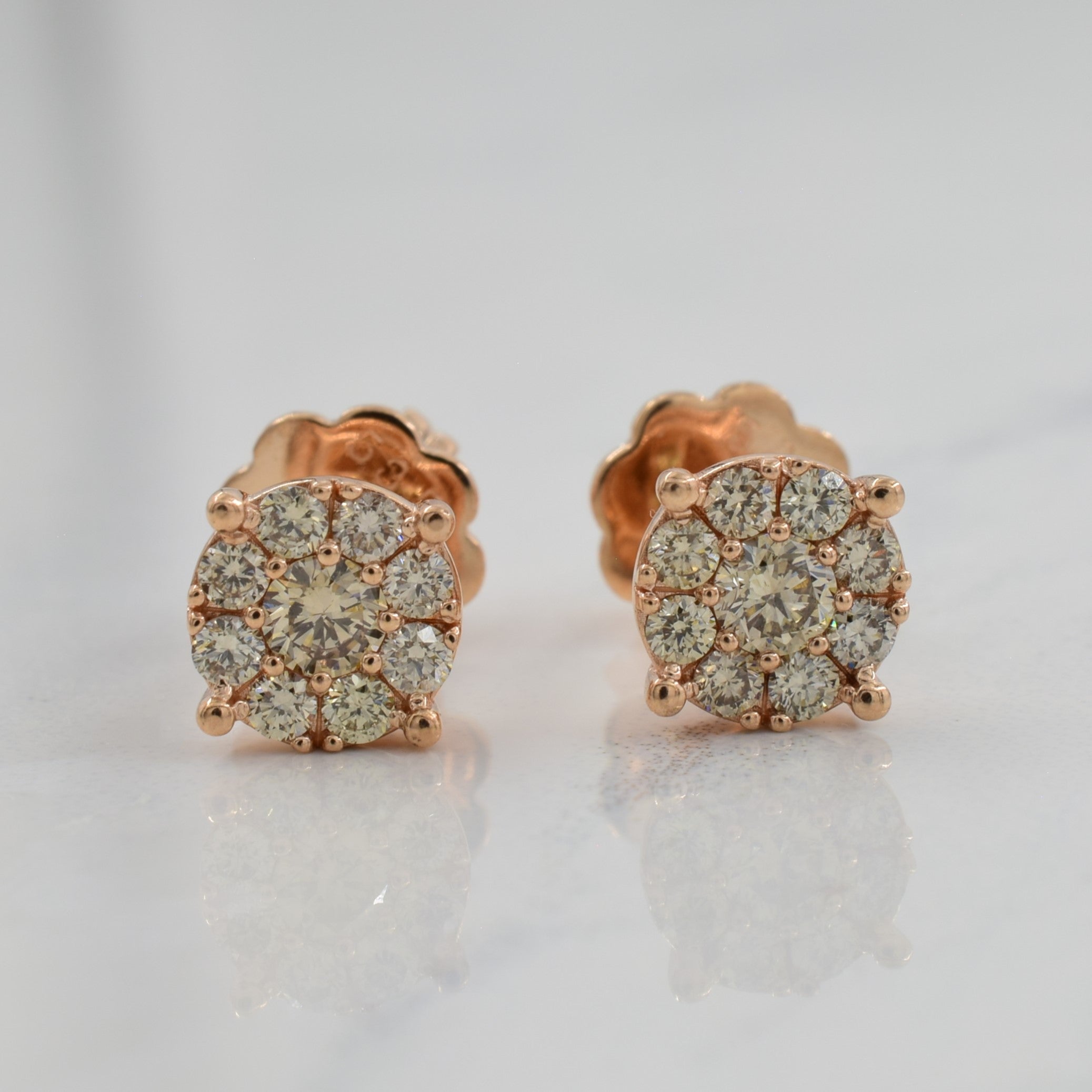 Chocolate Diamond Cluster Stud Earrings | 0.58ctw |