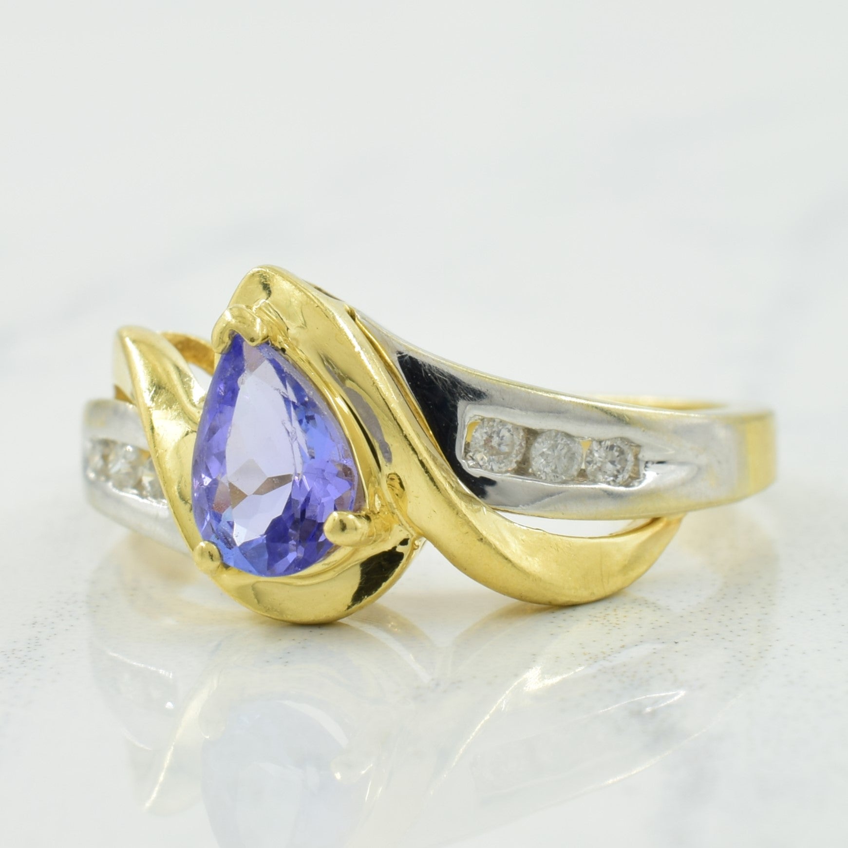 Tanzanite & Diamond Bypass Ring | 0.75ct, 0.10ctw | SZ 7.25 |