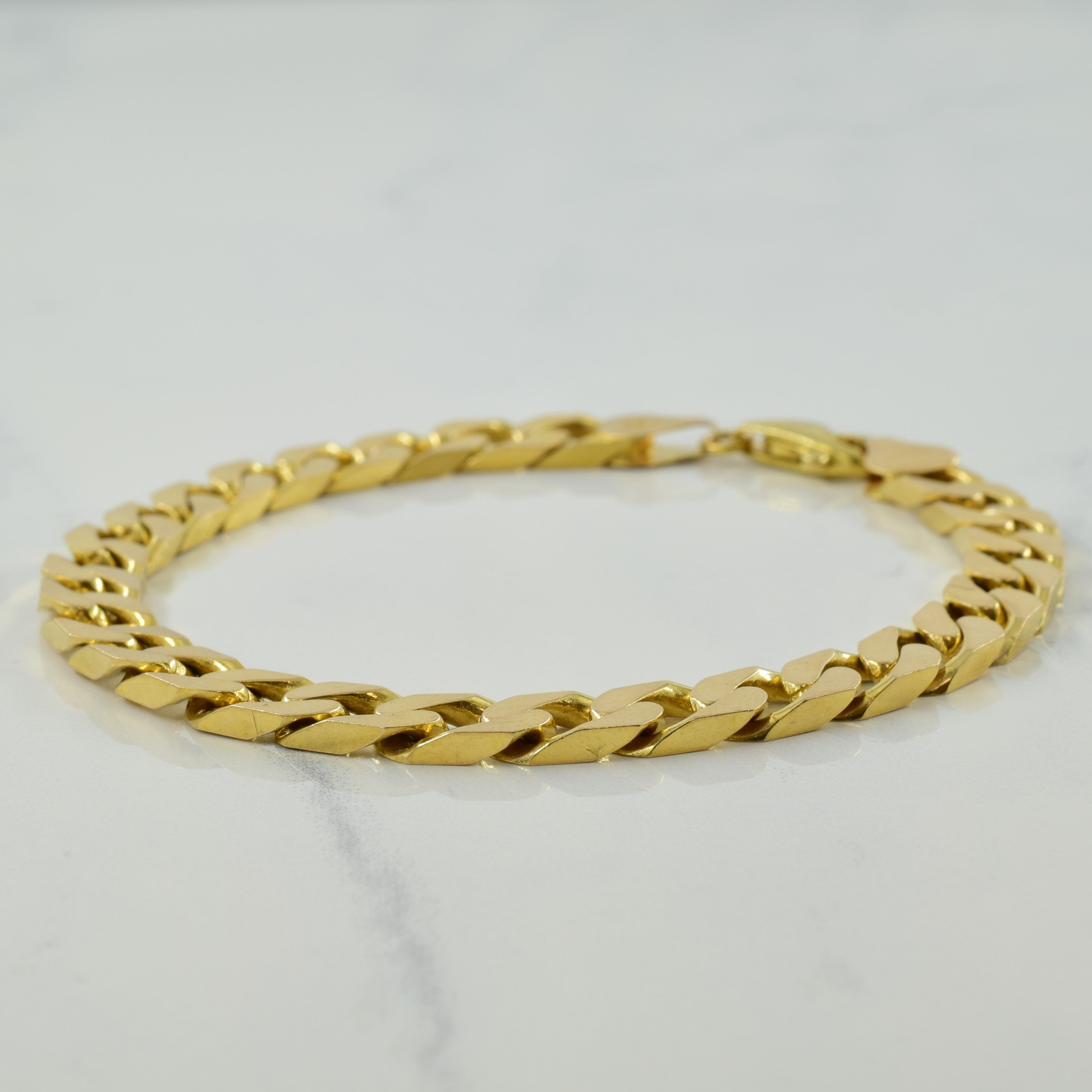 Italian 10k Yellow Gold Cuban Link Bracelet| 8.5" |
