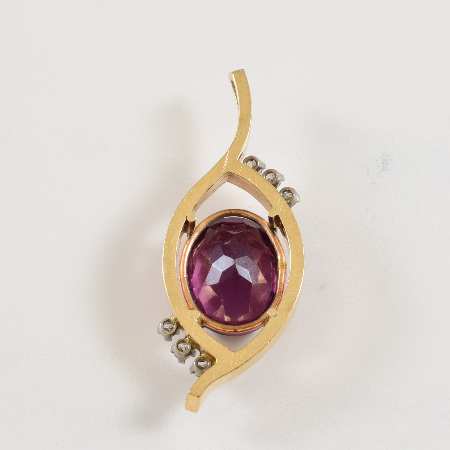 Vintage Glass & Diamond Pendant | 6.00ct, 0.12ctw |