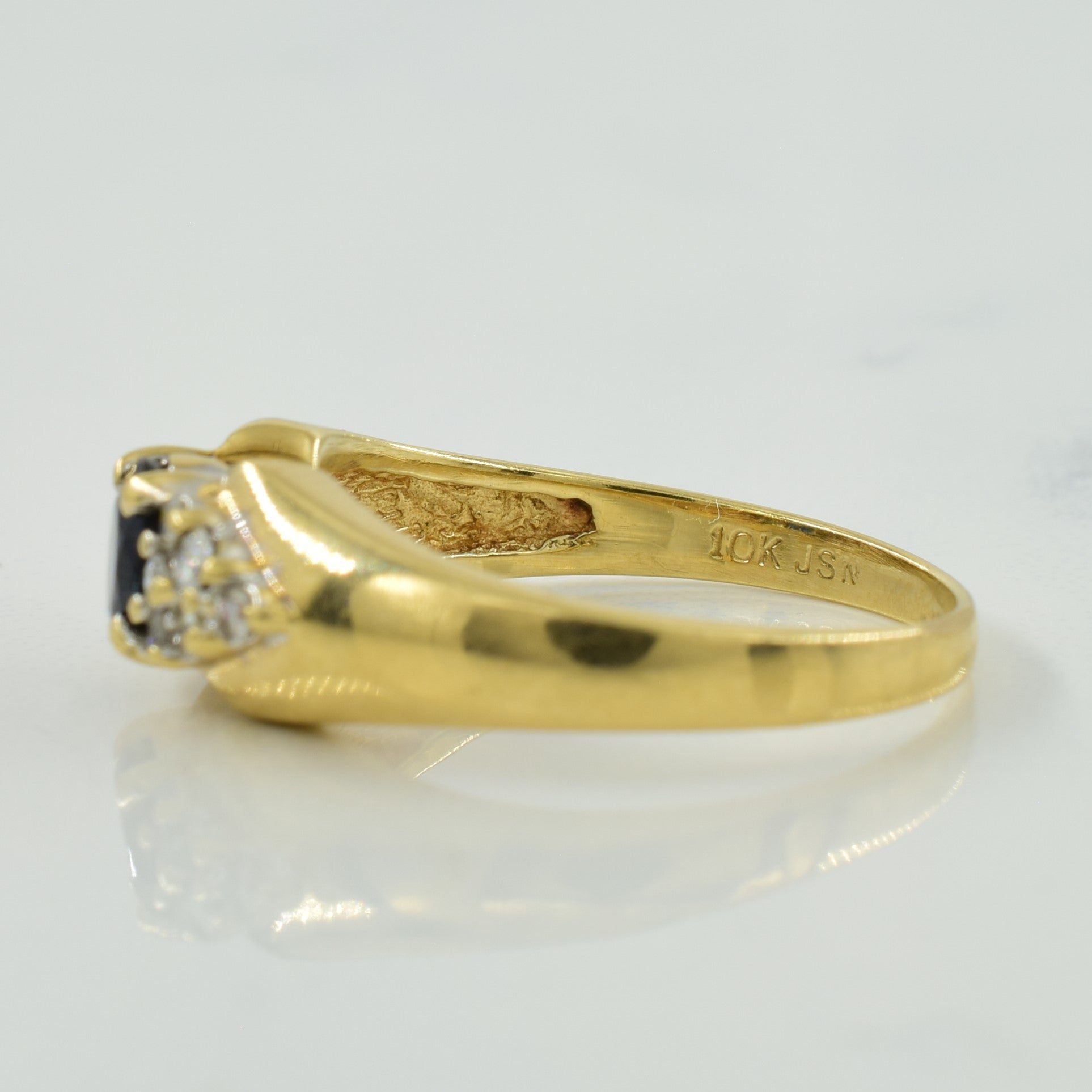 Blue Sapphire & Diamond Ring | 0.40ct, 0.10ctw | SZ 6.25 |