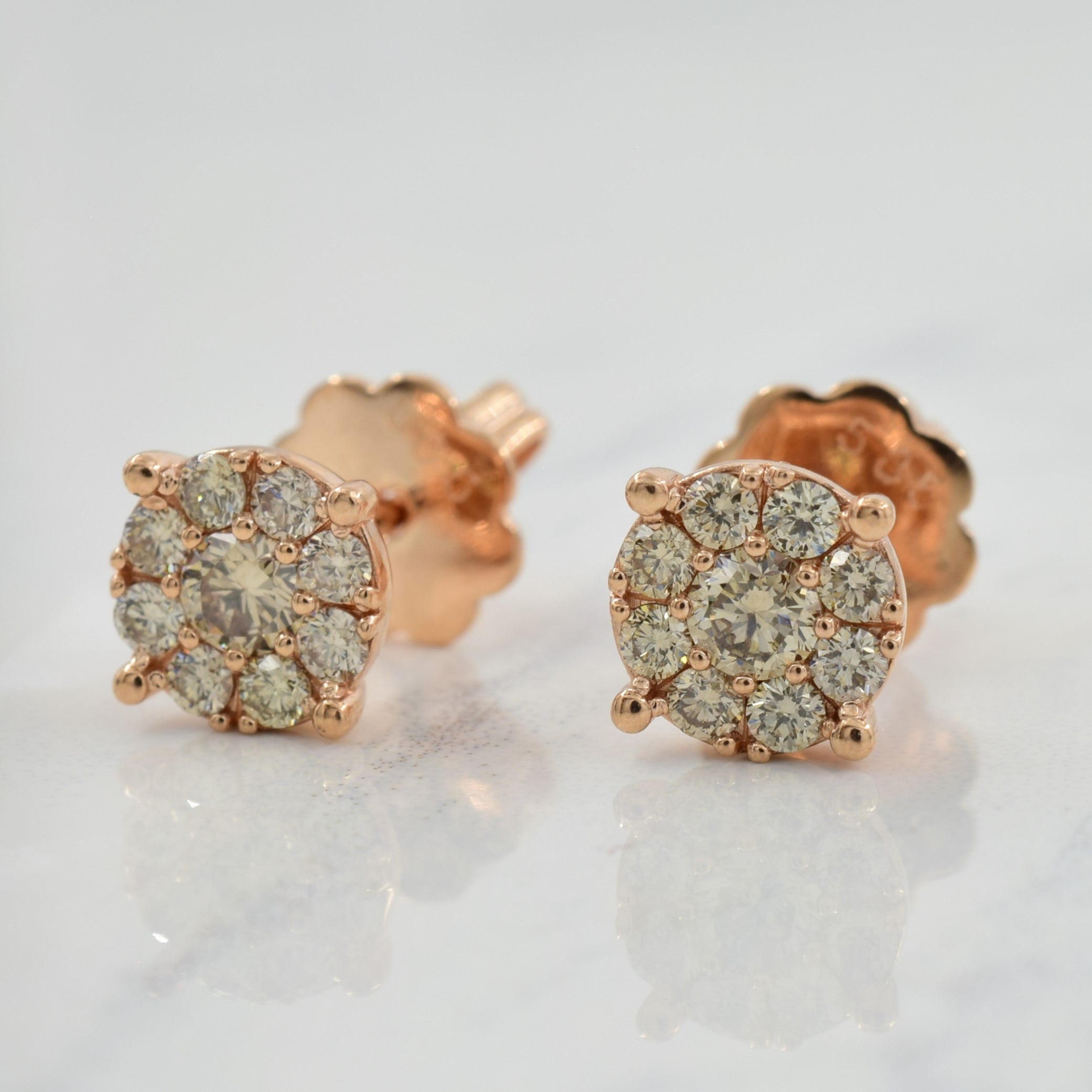 Chocolate Diamond Cluster Stud Earrings | 0.58ctw |