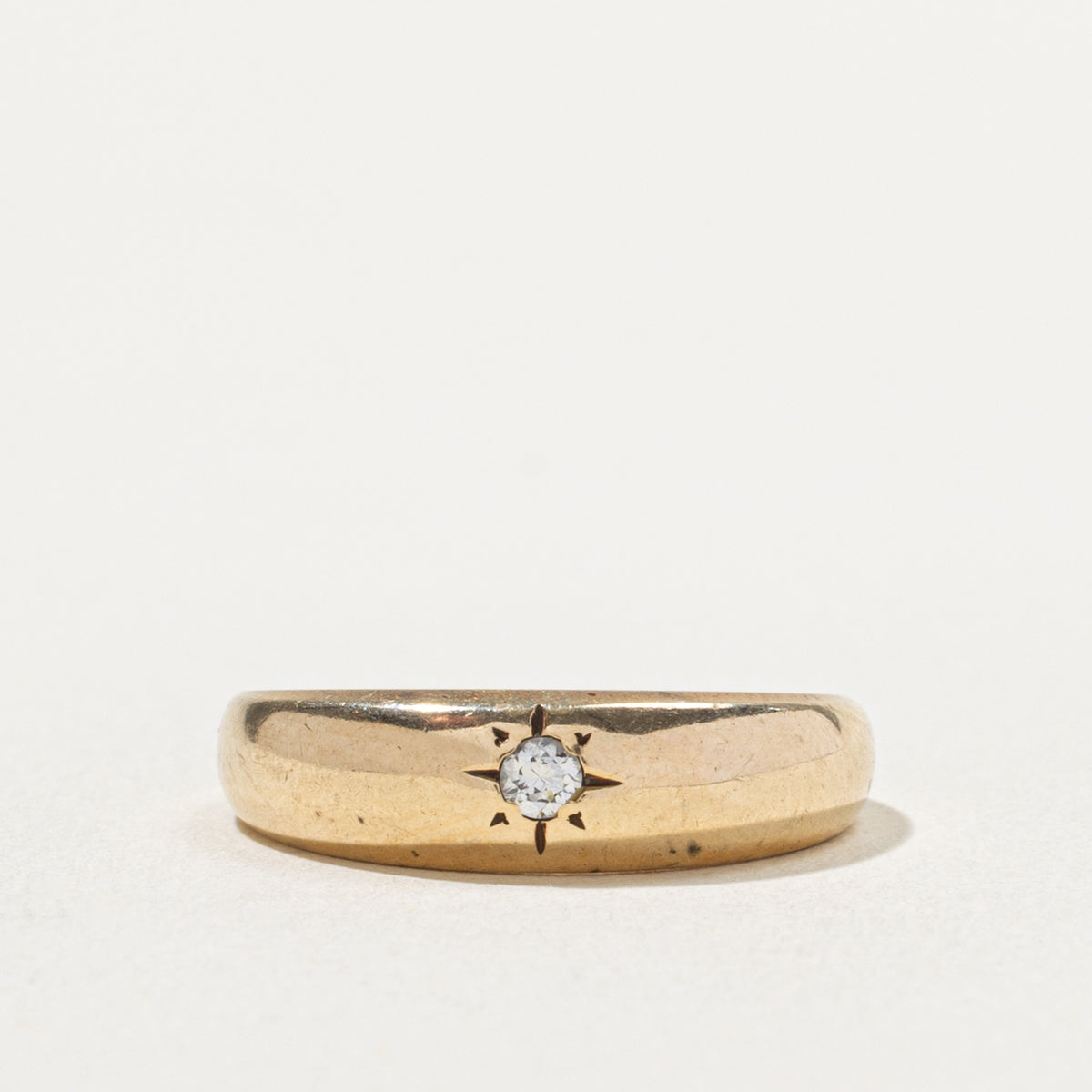 10k Star Set Diamond Dome Ring | 0.05ct | SZ 6.5