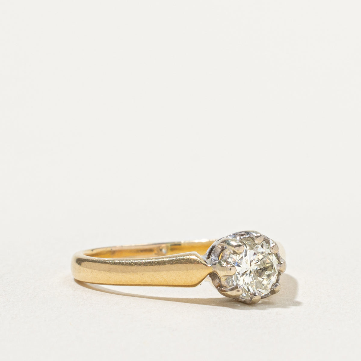 18k Solitaire Yellow Diamond Engagement Ring | 0.68ct I2 Yellow | SZ 7.5