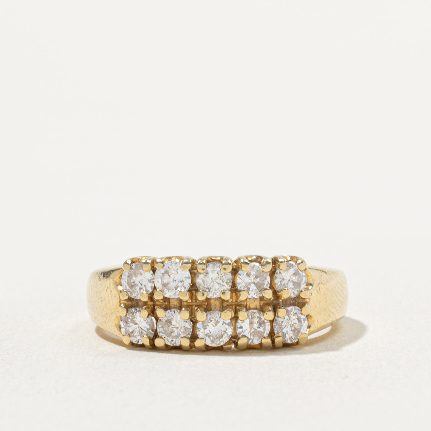 14k Double Row Diamond Ring | 0.90ctw | SZ 8.25