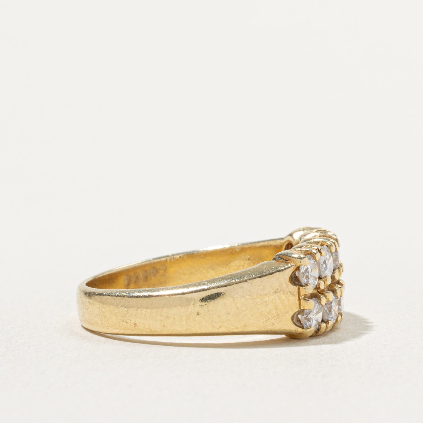 14k Double Row Diamond Ring | 0.90ctw | SZ 8.25