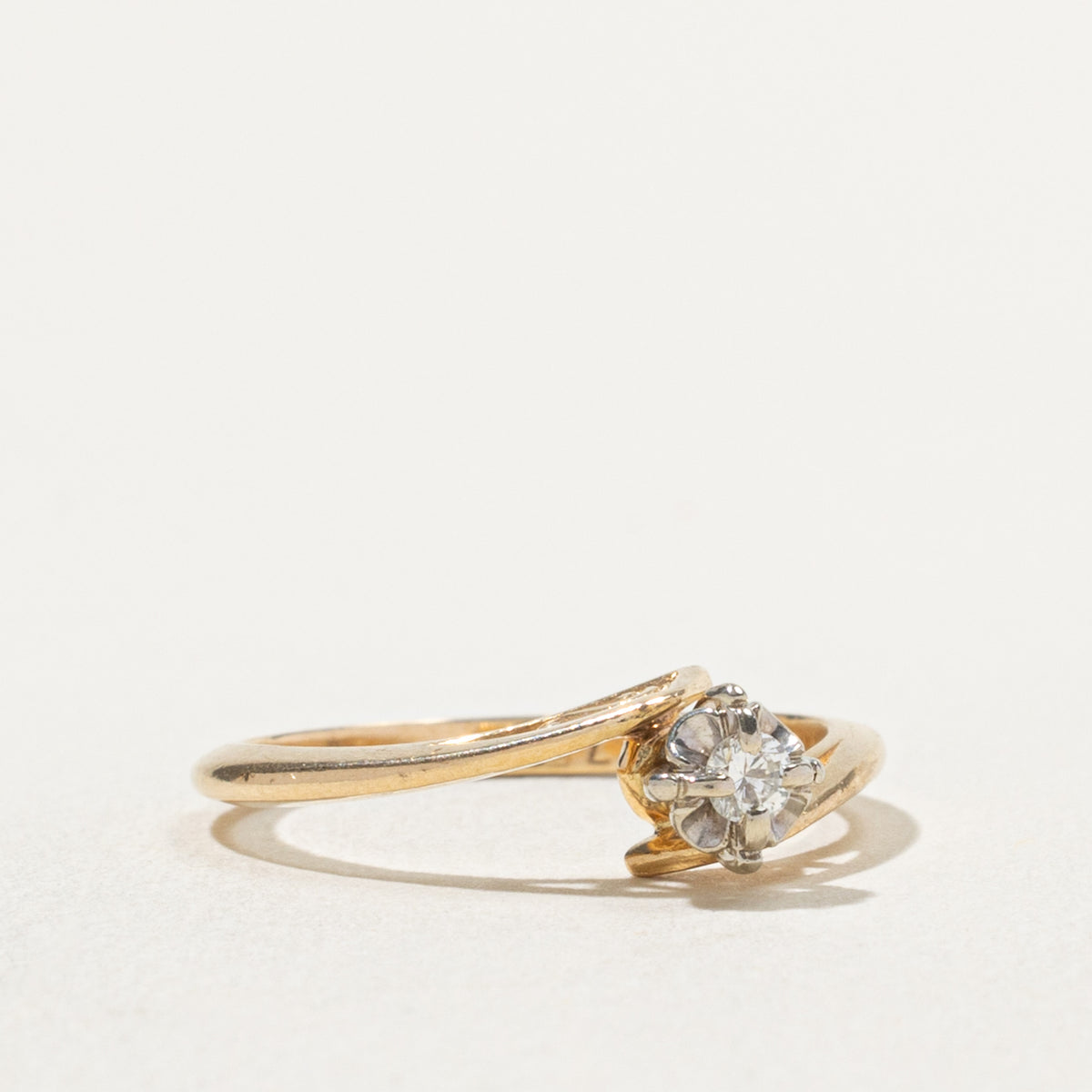 Vintage Canadian Illusion Set Diamond Bypass Ring | 0.06ct | SZ 5.75