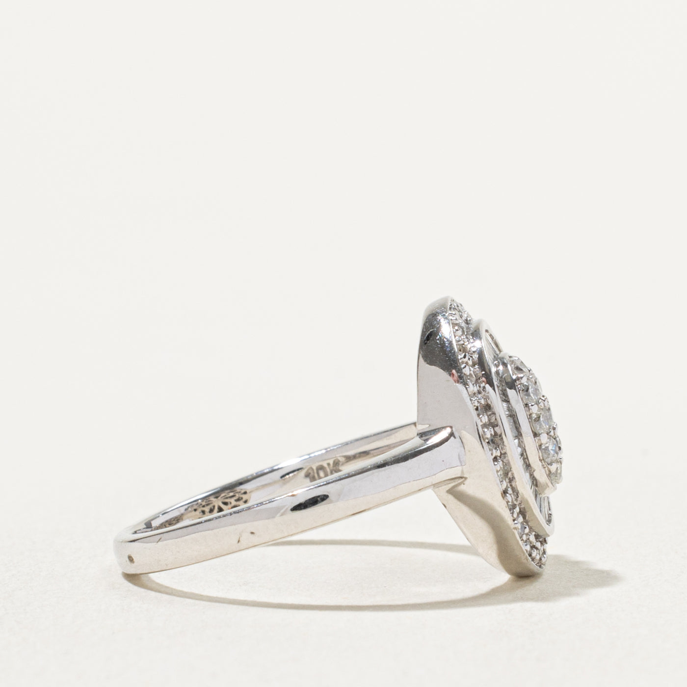 10k Mixed Cut Diamond Oval Cluster Halo Ring | 0.78ctw | SZ 7
