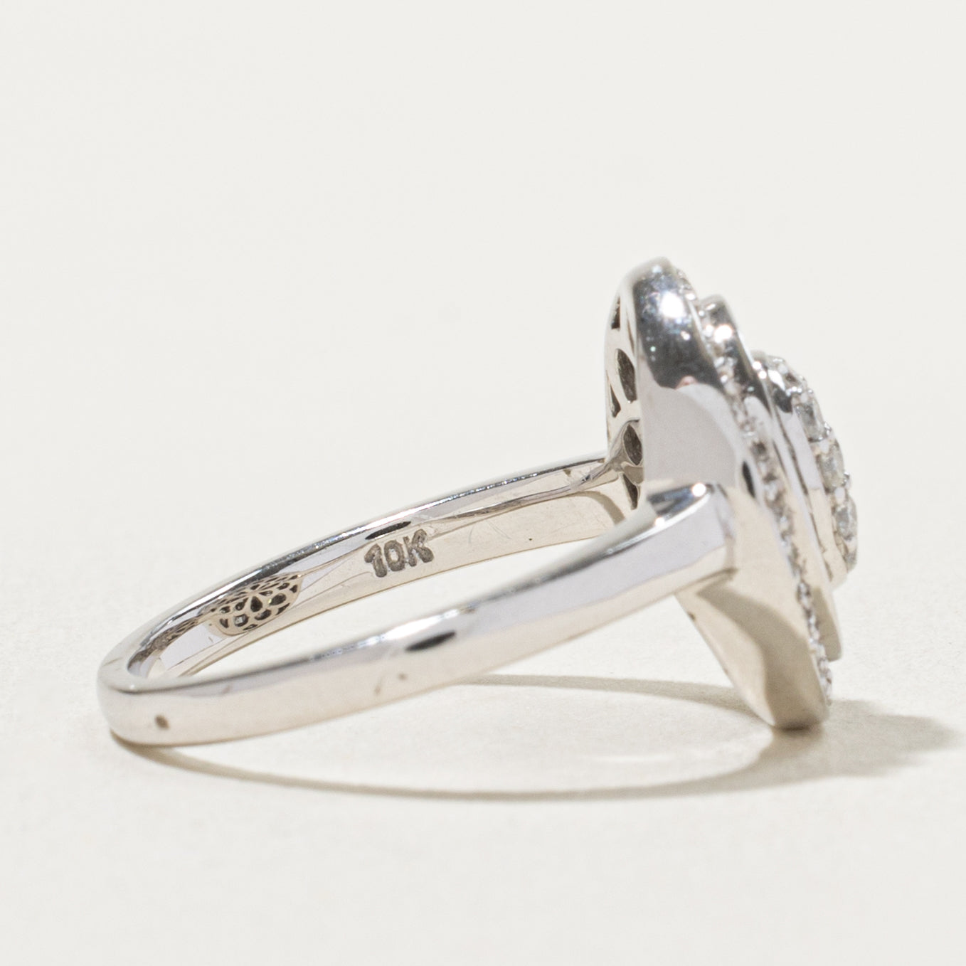 10k Mixed Cut Diamond Oval Cluster Halo Ring | 0.78ctw | SZ 7