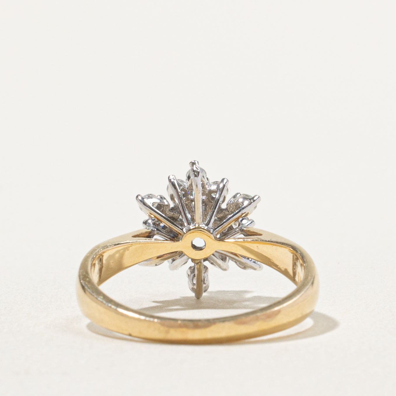 14k Diamond Snowflake Cluster Ring | 0.30ctw | SZ 5.5