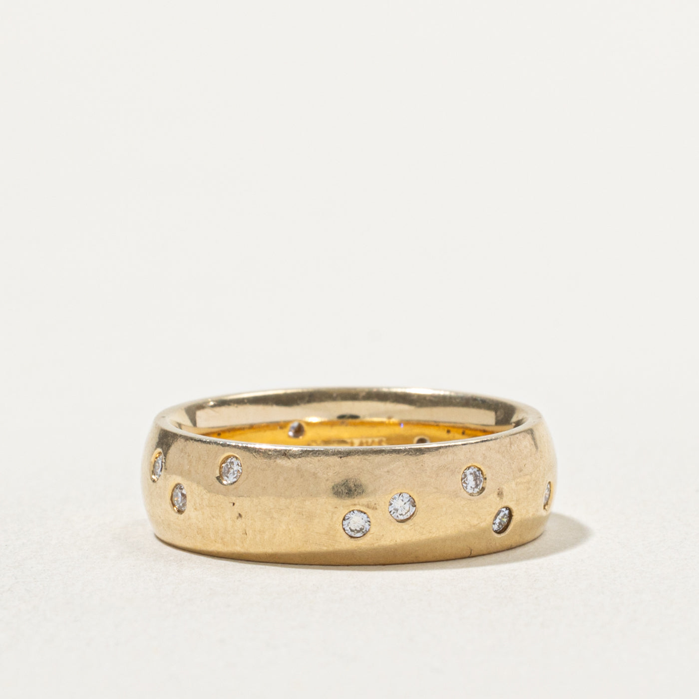 14k Scattered Flush Set Diamond Band | 0.24ctw | 6.00mm | SZ 7