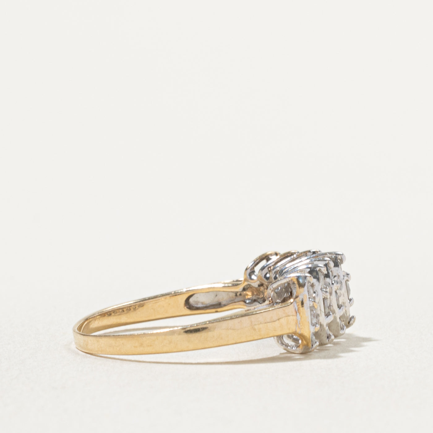 10k Multi Row Diamond Petal Ring | 0.50ctw | SZ 6.75