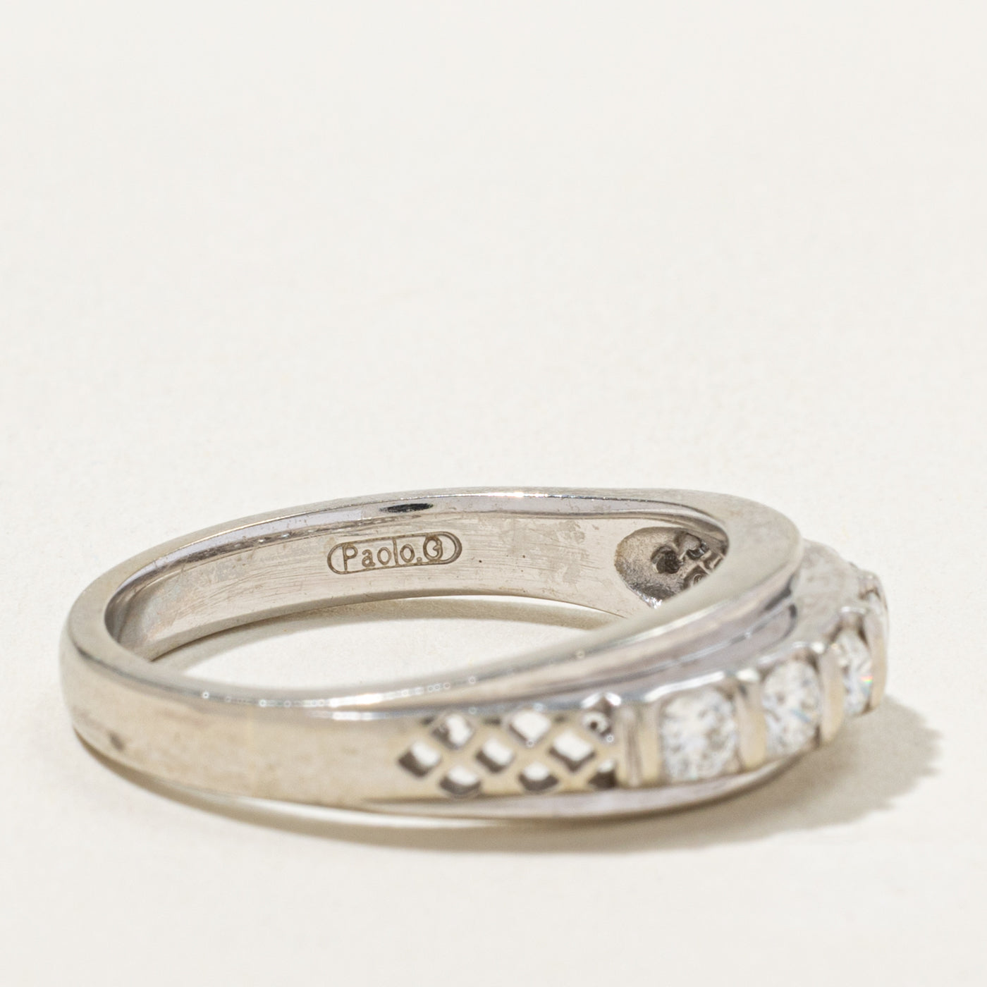 18k Five Stone Diamond Openwork Band | 0.50ctw | 6.54mm | SZ 9.75