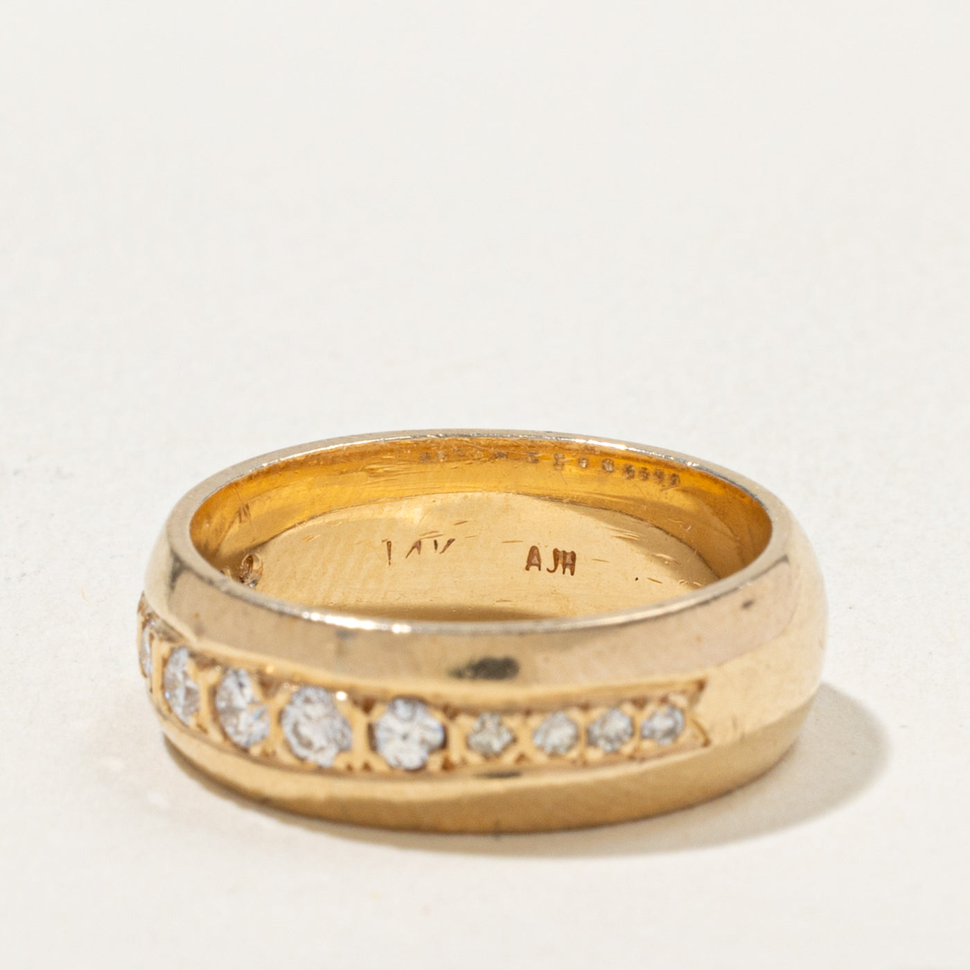 14k Semi Eternity Diagonal Diamond Band | 0.29ctw | 6.30mm | SZ 6