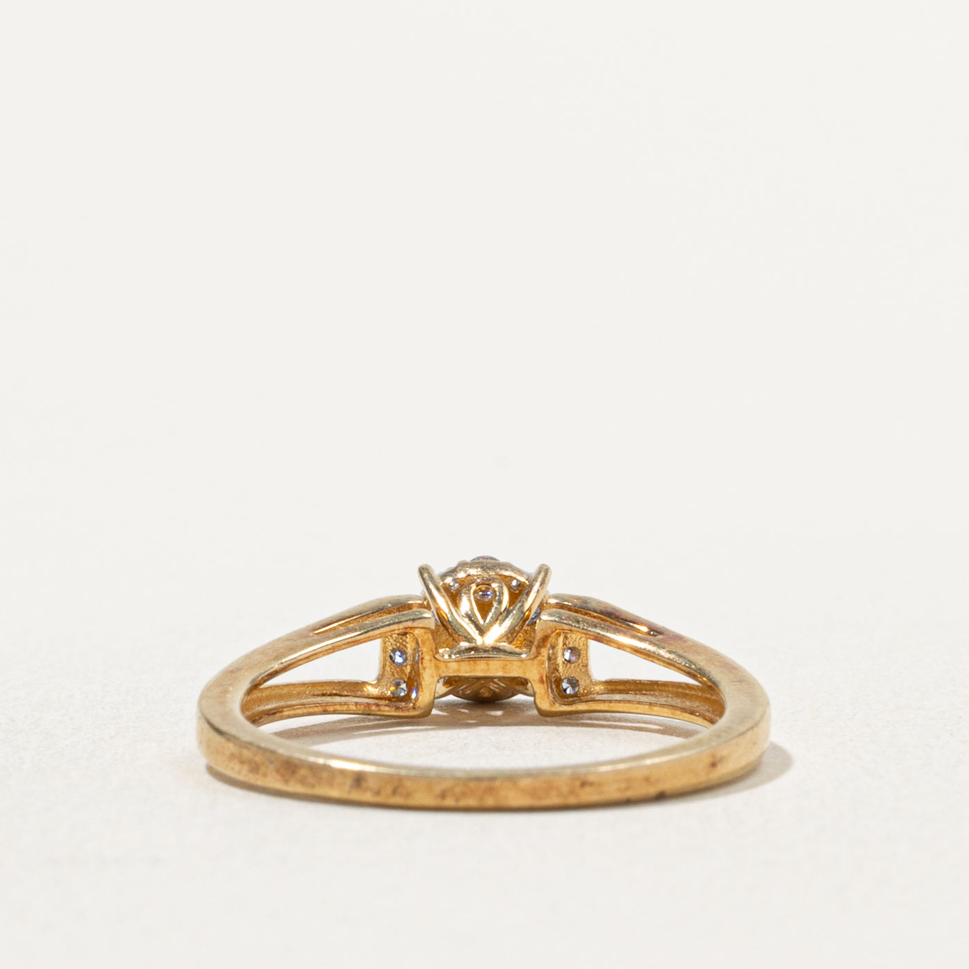 18k Diamond Cluster Open Shank Ring | 0.22ctw | SZ 6.5