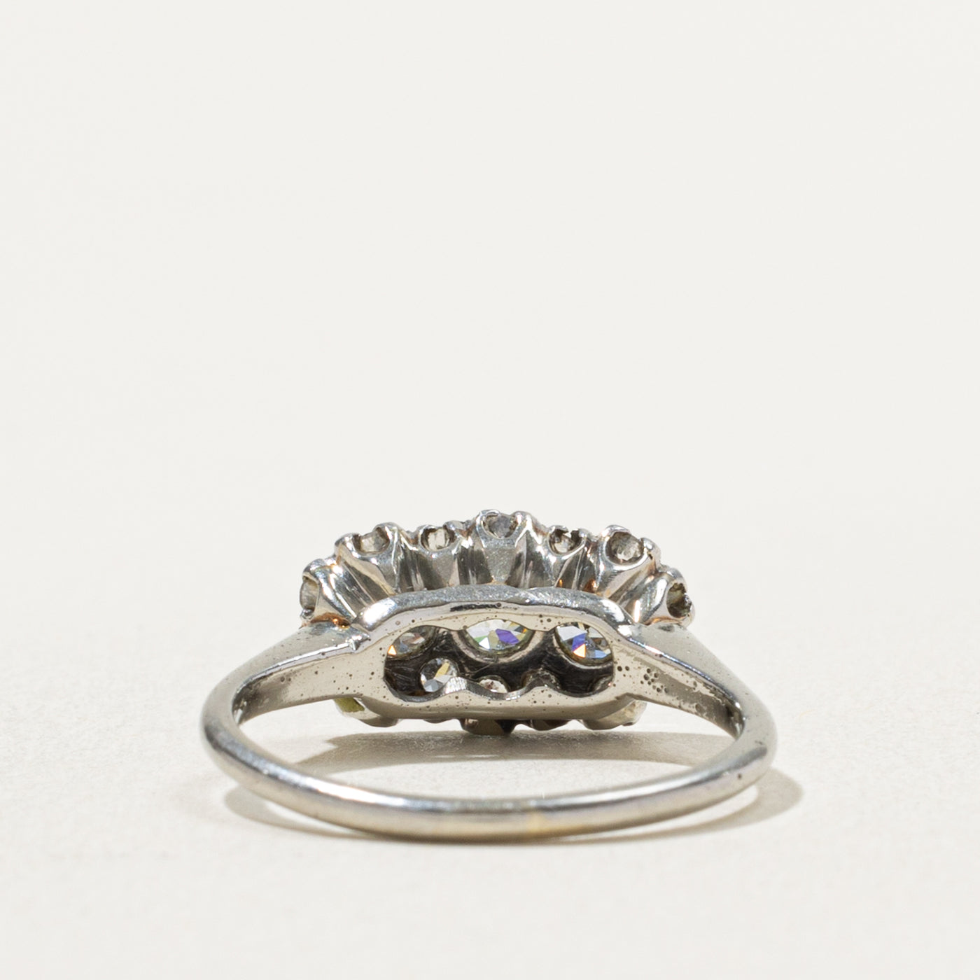 18k Old European Cut Diamond Multi Cluster Ring | 0.52ctw | SZ 5.5