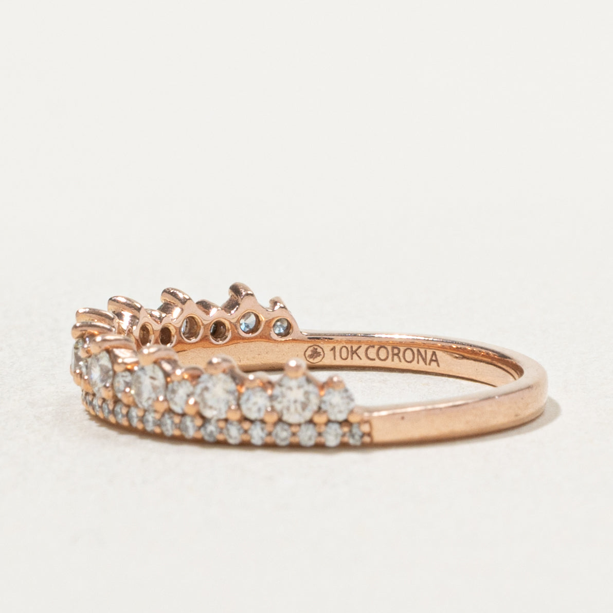 10k Semi Eternity Diamond Crown Band | 0.50ctw | 3.82mm | SZ 6.5