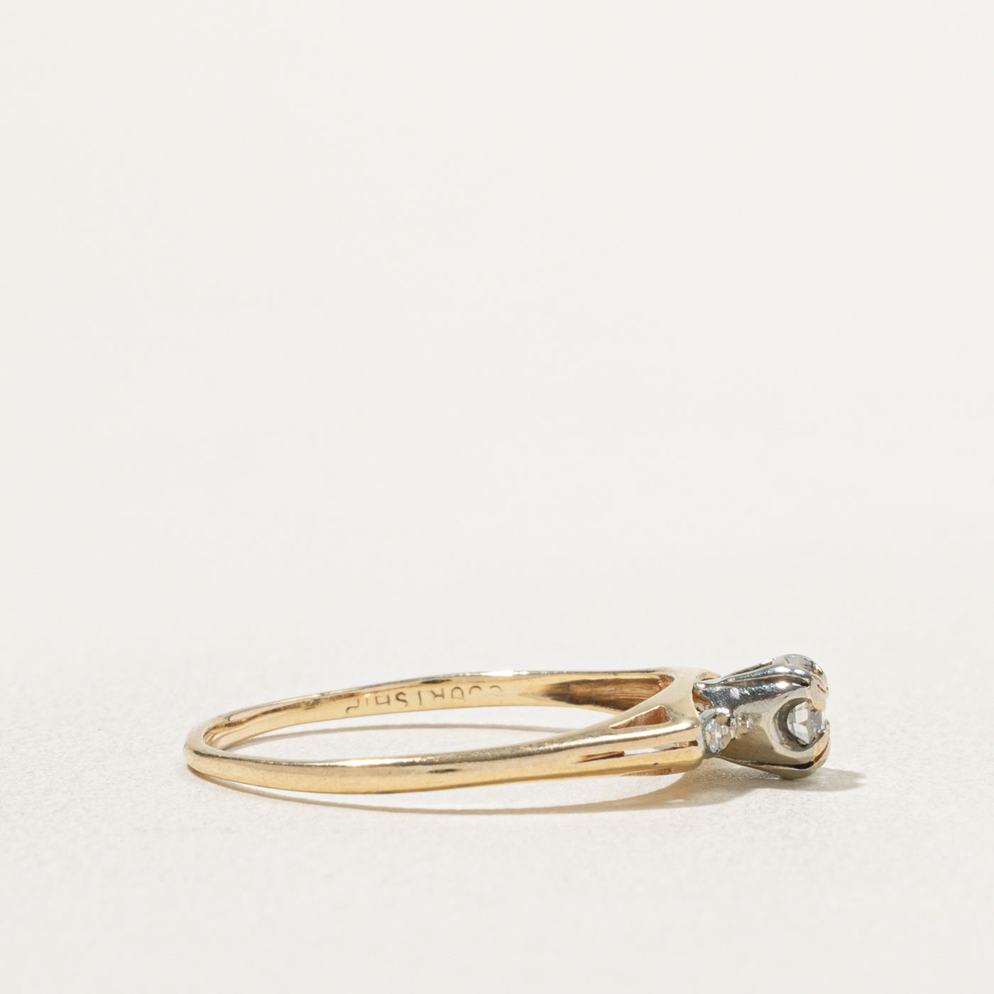 'Courtship' Illusion Set Diamond Textured Ring | 0.21ctw | SZ 8.75