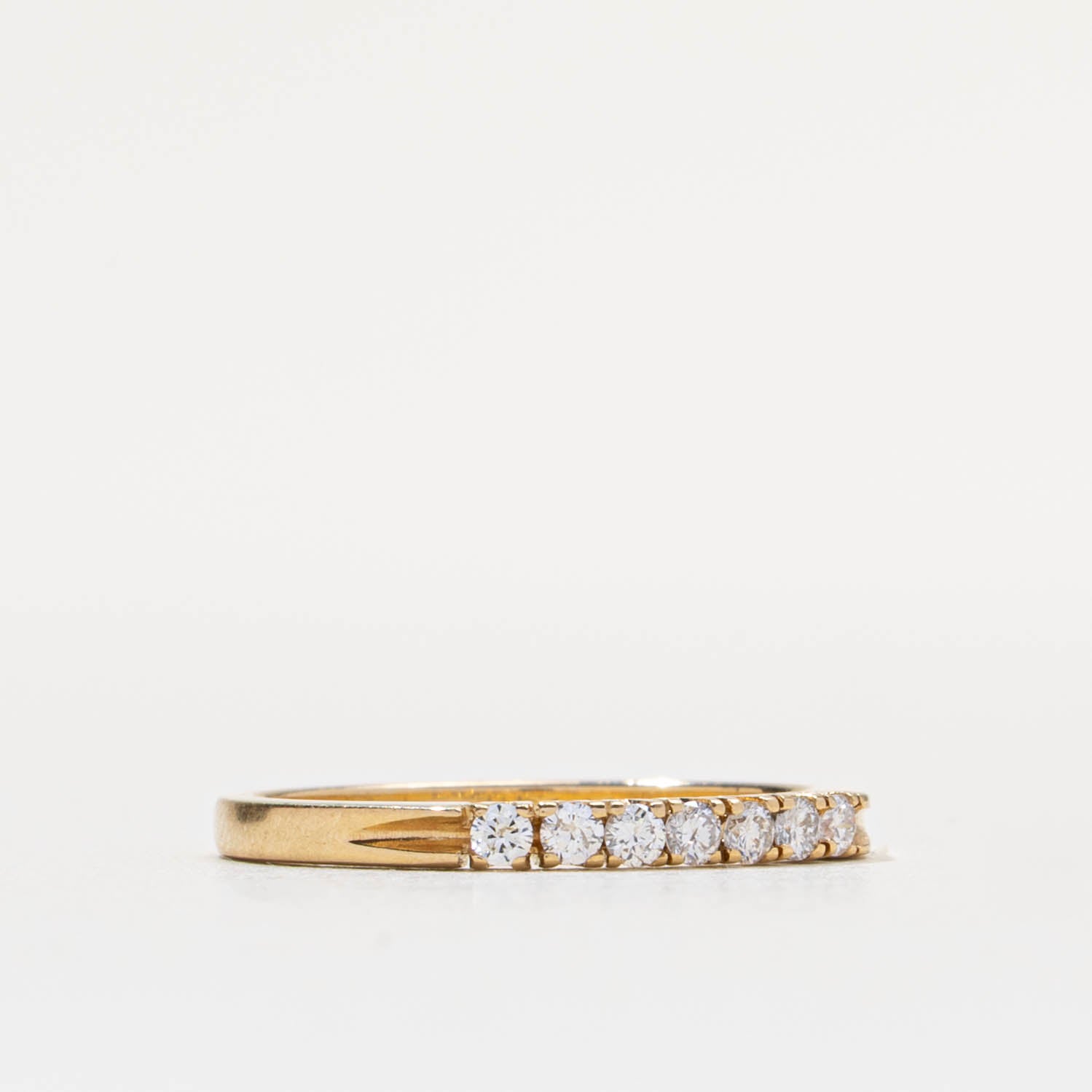 18k Diamond Accent Plain Band | 0.19ctw | SZ 6