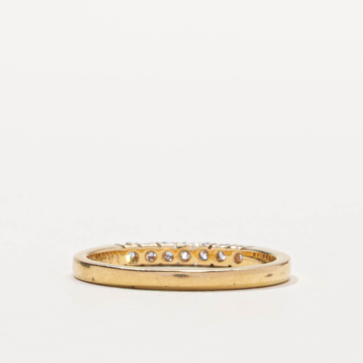 18k Diamond Accent Plain Band | 0.19ctw | SZ 6