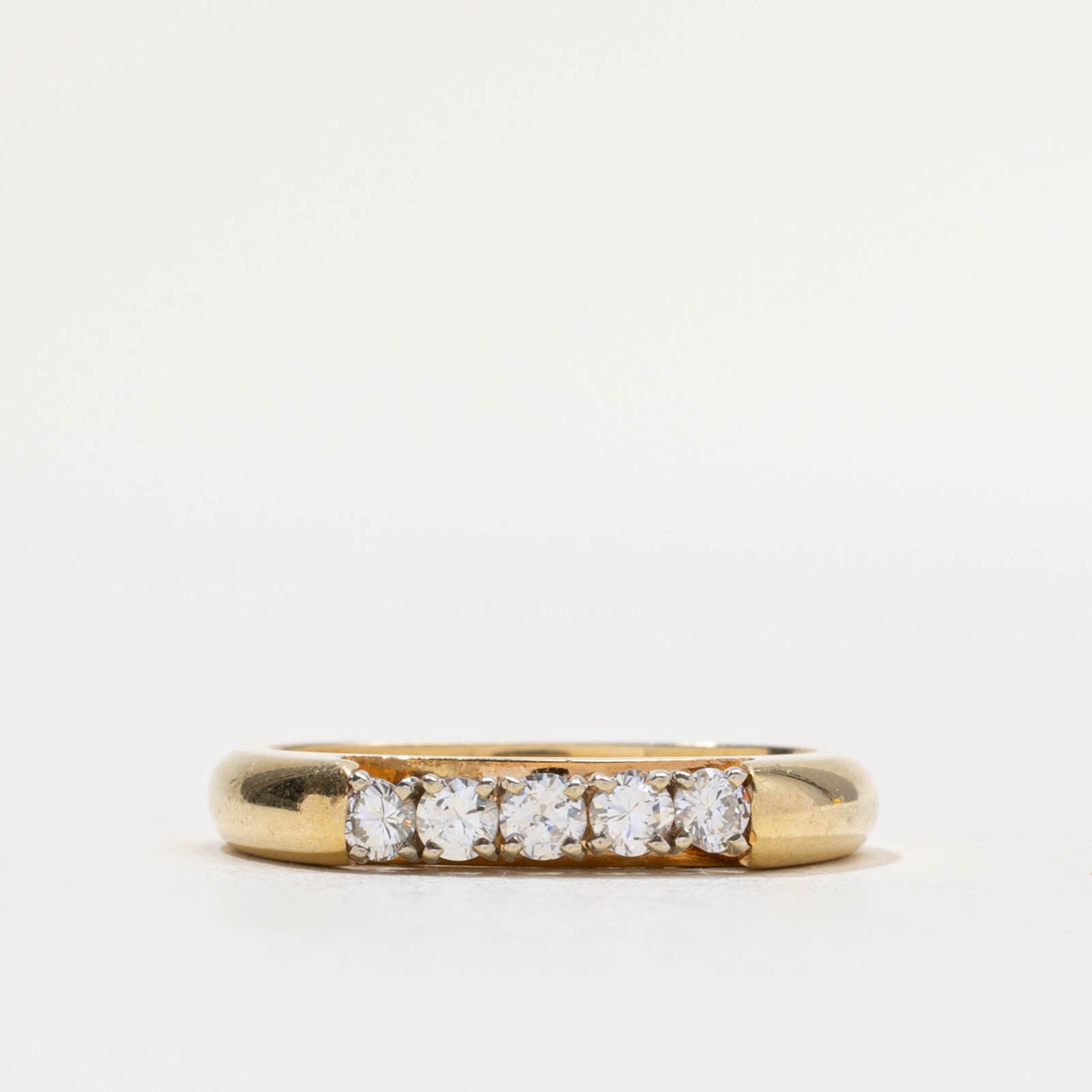 18k Diamond Five Stone Band | 0.28ctw | 3mm | SZ 6