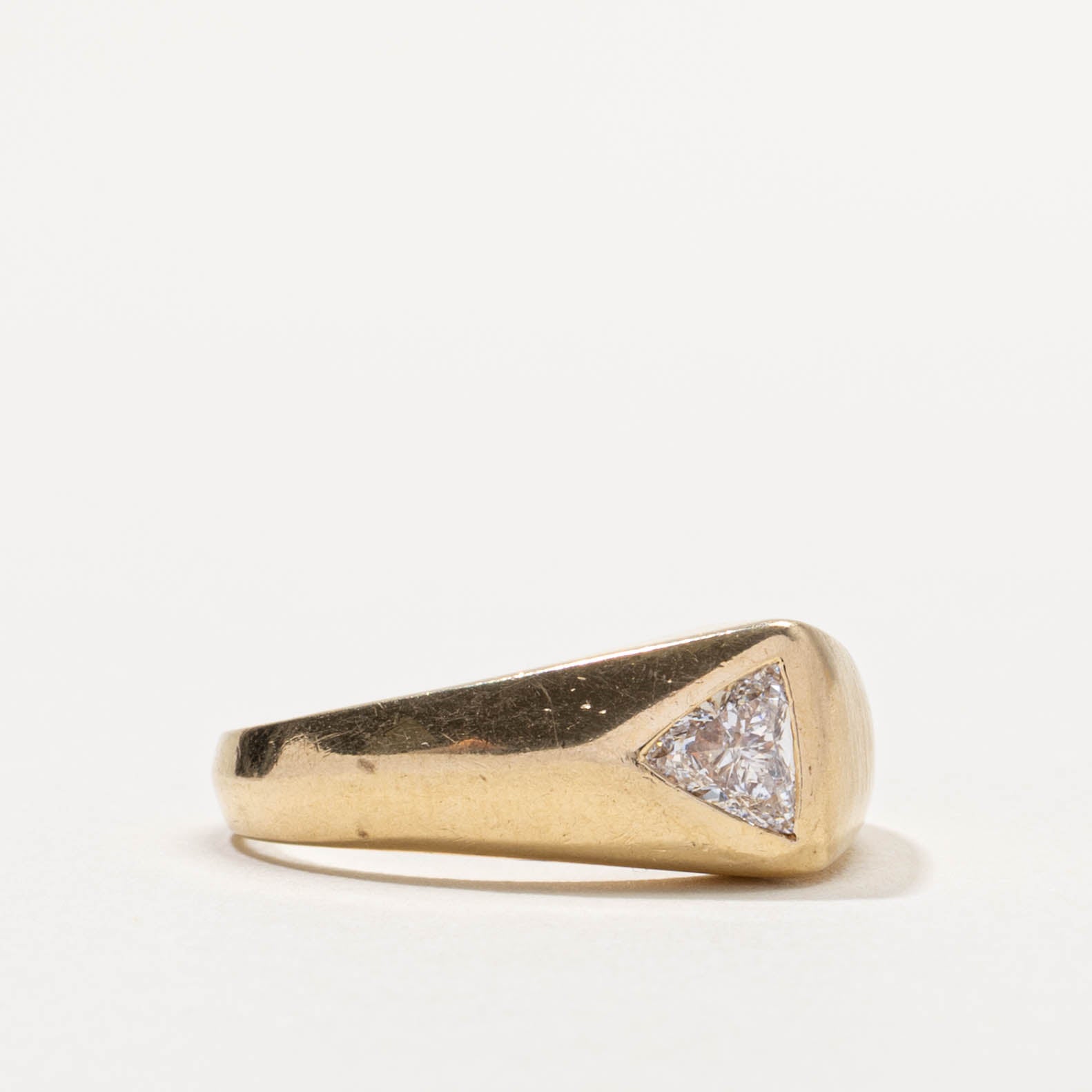 14k Trillion Cut Diamond Dome Ring | 0.50ct VS2 G/H | SZ 11