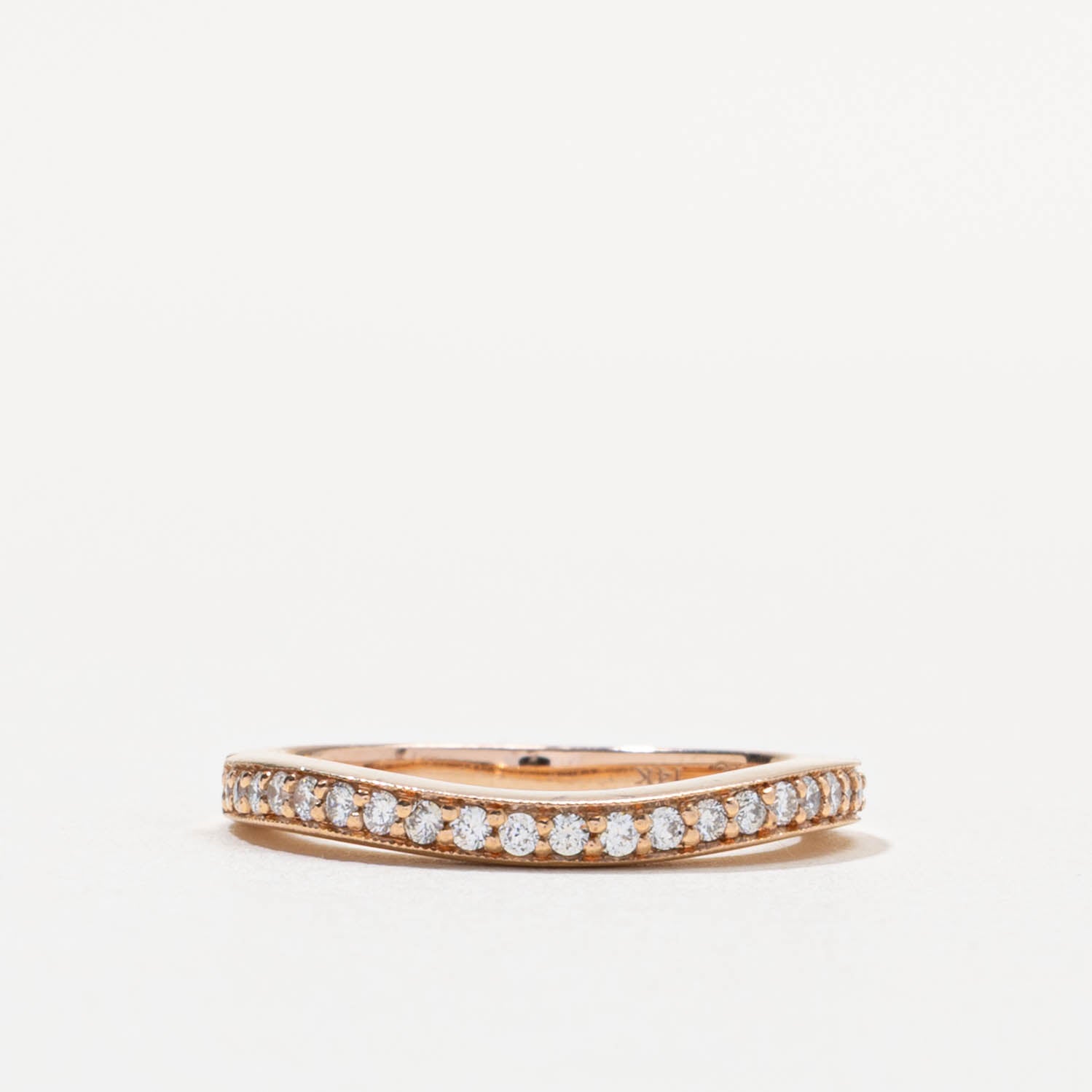 14k Semi-Eternity Diamond Chevron Ring | 0.25ctw | SZ 5.5