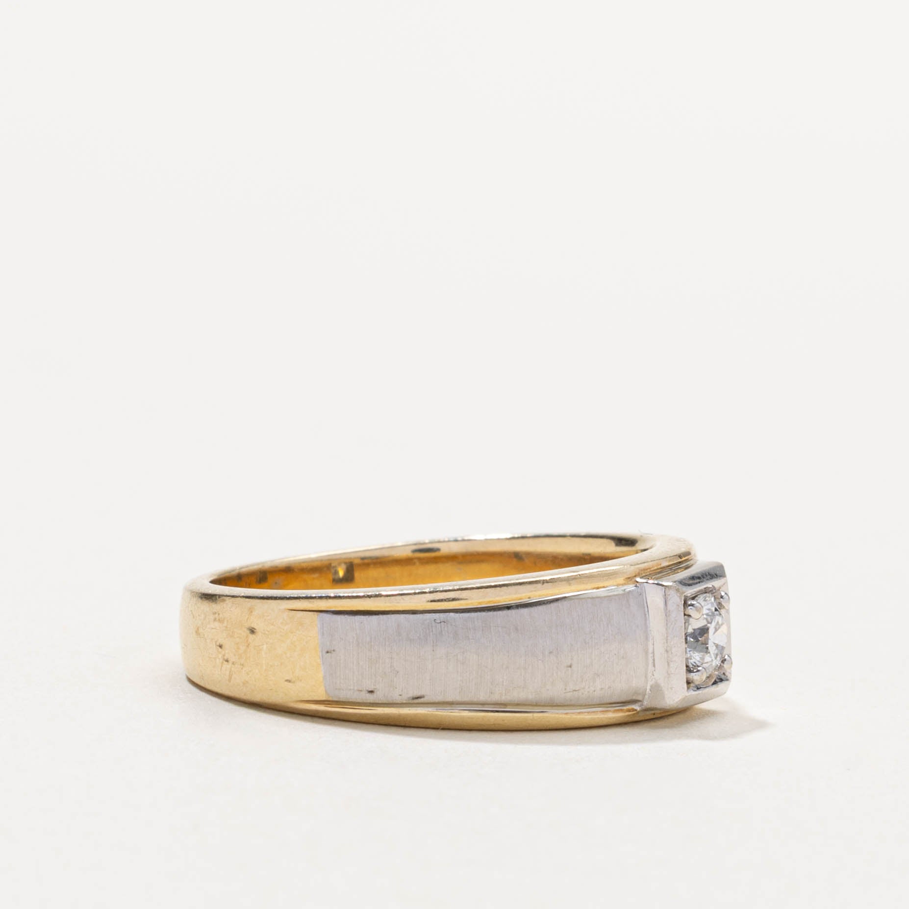 10k Two Tone Diamond Dome Ring | 0.25ct | SZ 10.5