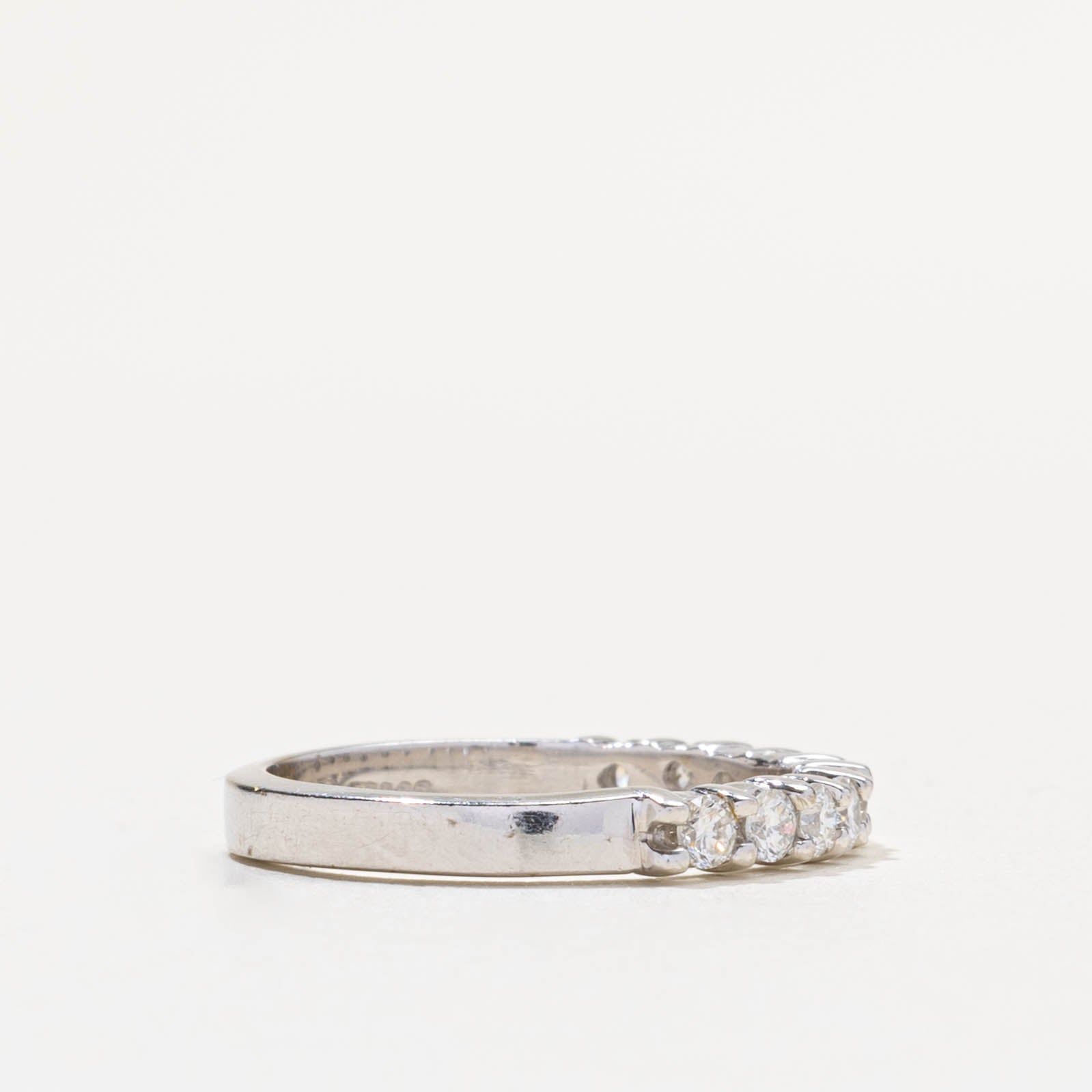14k Semi-Eternity Diamond Plain Ring | 0.50ctw | 3mm | SZ 6.75