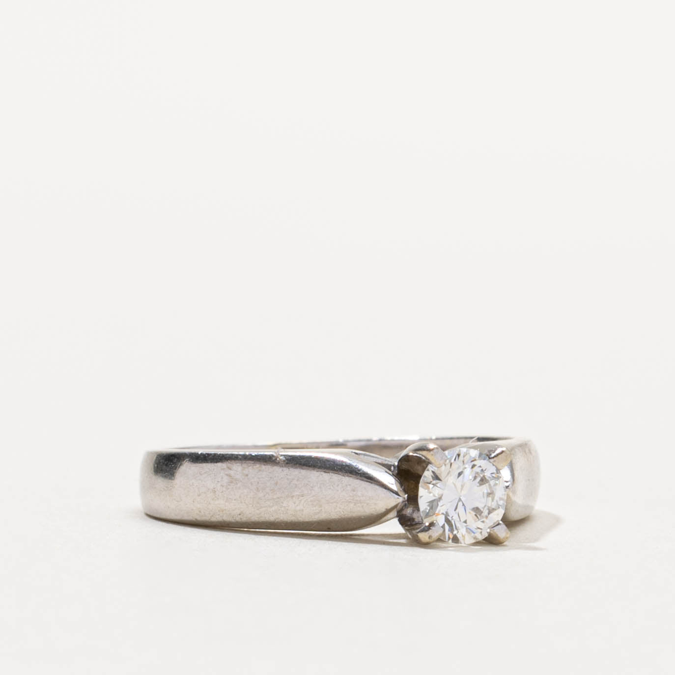 14k Solitaire Diamond Reverse Tapered Ring | 0.30ct SI2 H/I | SZ 5.25