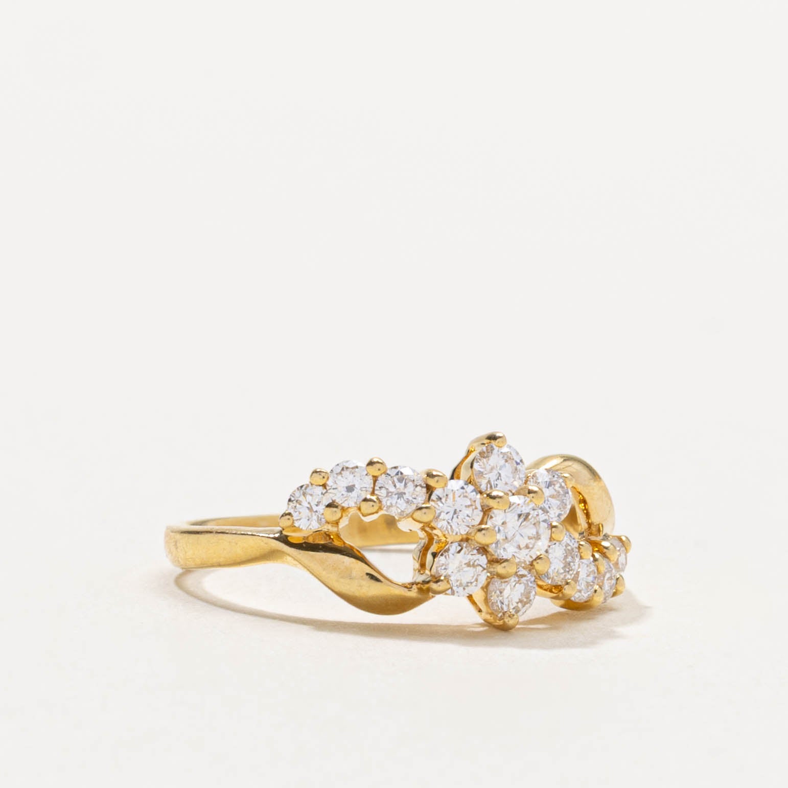 18k Diamond Petal Cluster Infinity Ring | 0.52ctw | SZ 4.75