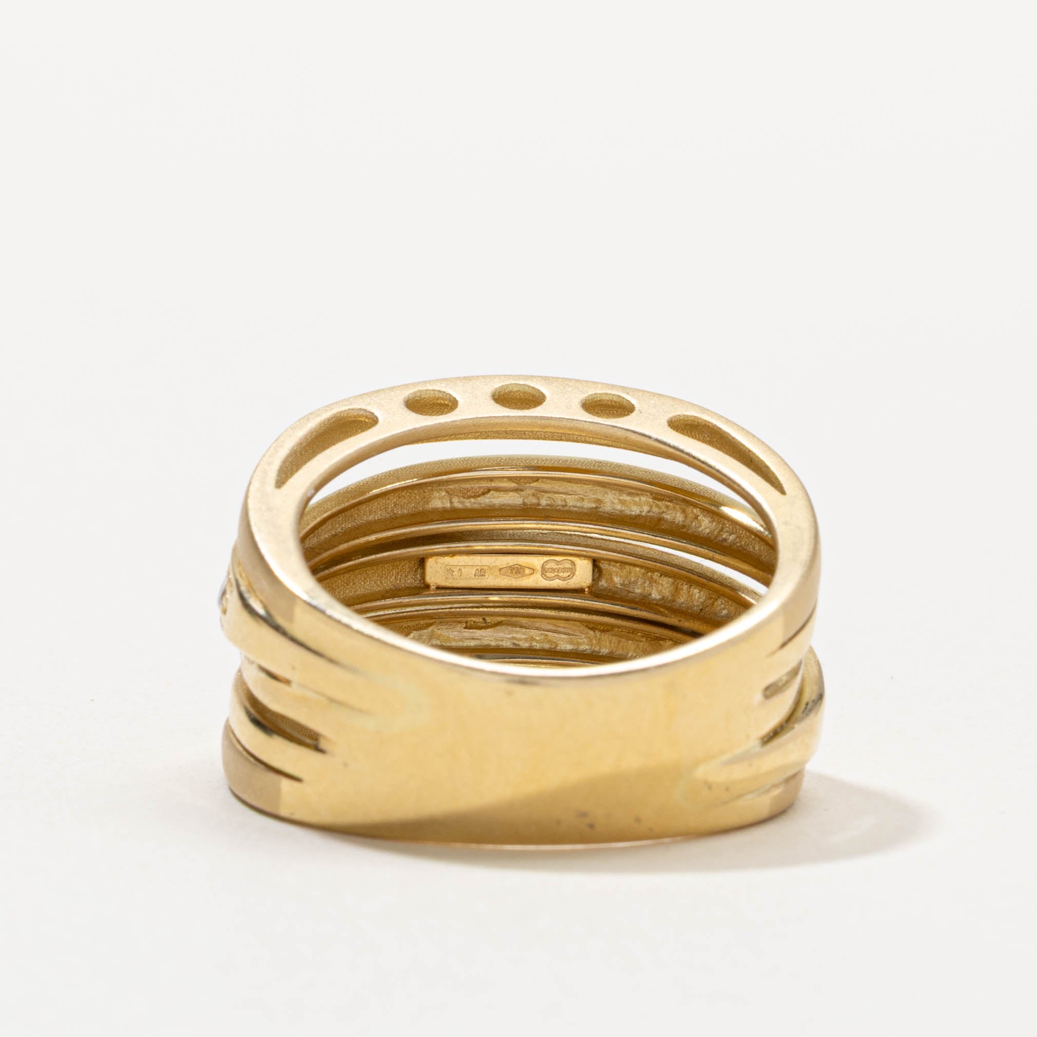 18k Diamond Diagonal Coiled Dome Ring | 0.51ctw | SZ 10