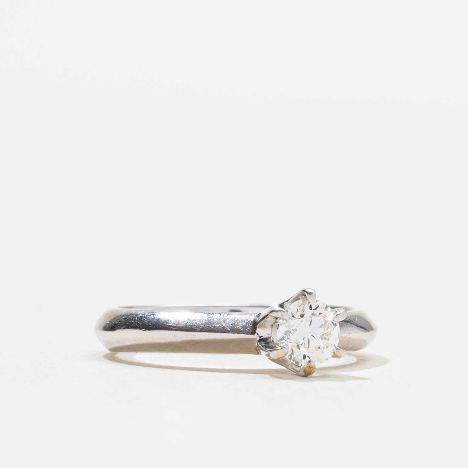 18k Solitaire Diamond Plain Engagement Ring | 0.27ct VS1 F/G | SZ 3.75