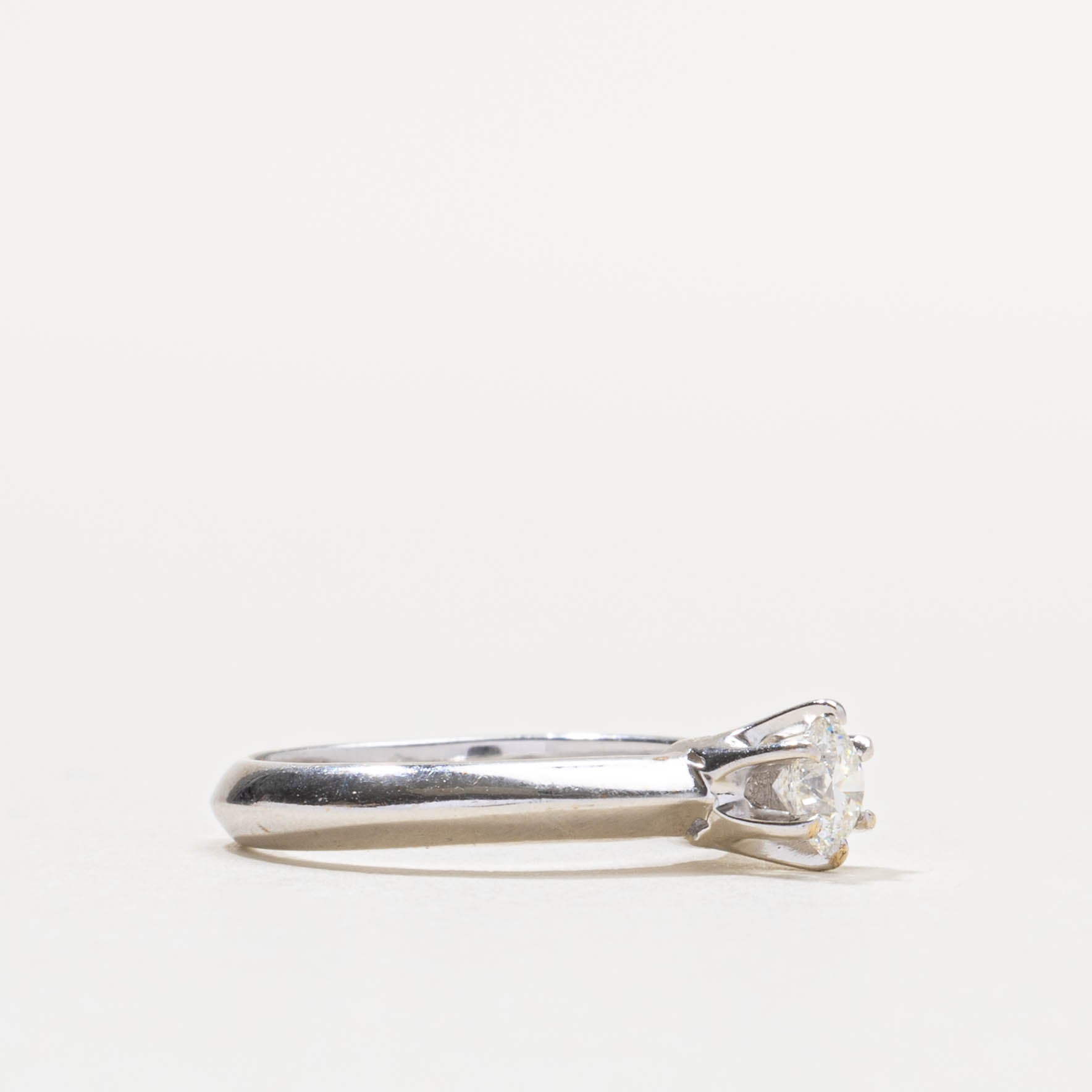 18k Solitaire Diamond Plain Engagement Ring | 0.27ct VS1 F/G | SZ 3.75