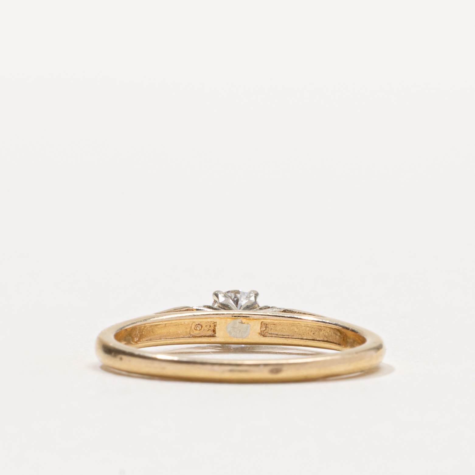 14k Diamond Accented Plain Ring | 0.21ctw | SZ 6.25
