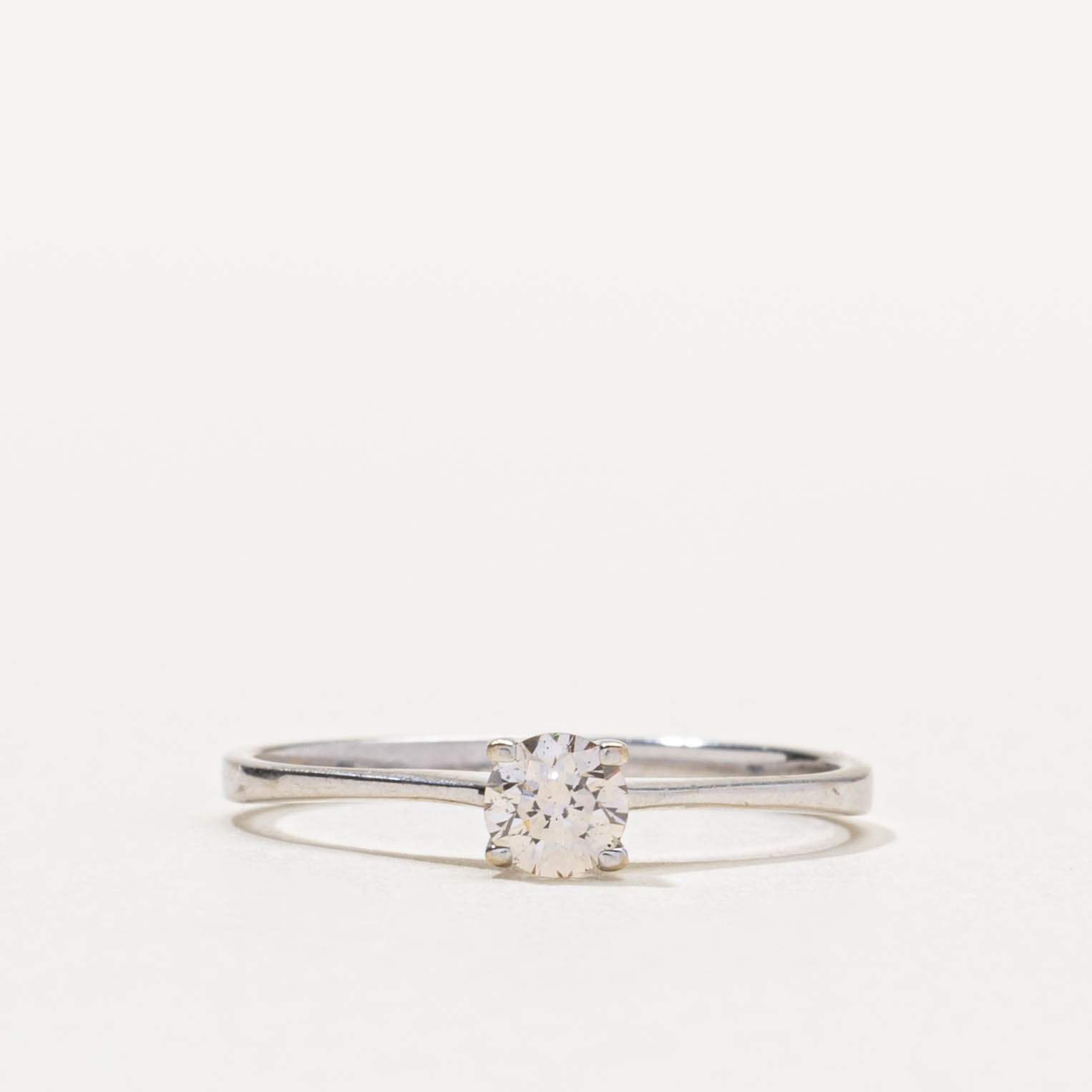 18k Solitaire Diamond Thin Ring | 0.27ct SI1 H/I | SZ 7.5