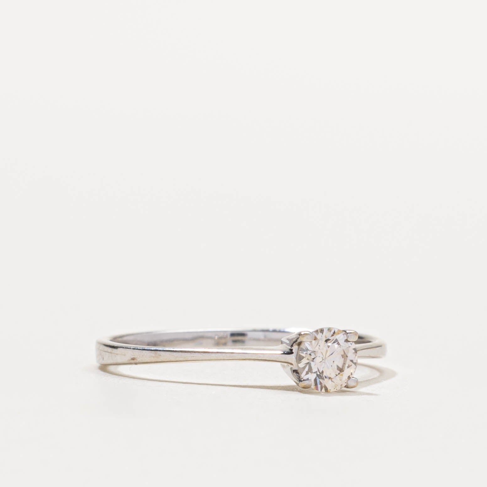 18k Solitaire Diamond Thin Ring | 0.27ct SI1 H/I | SZ 7.5