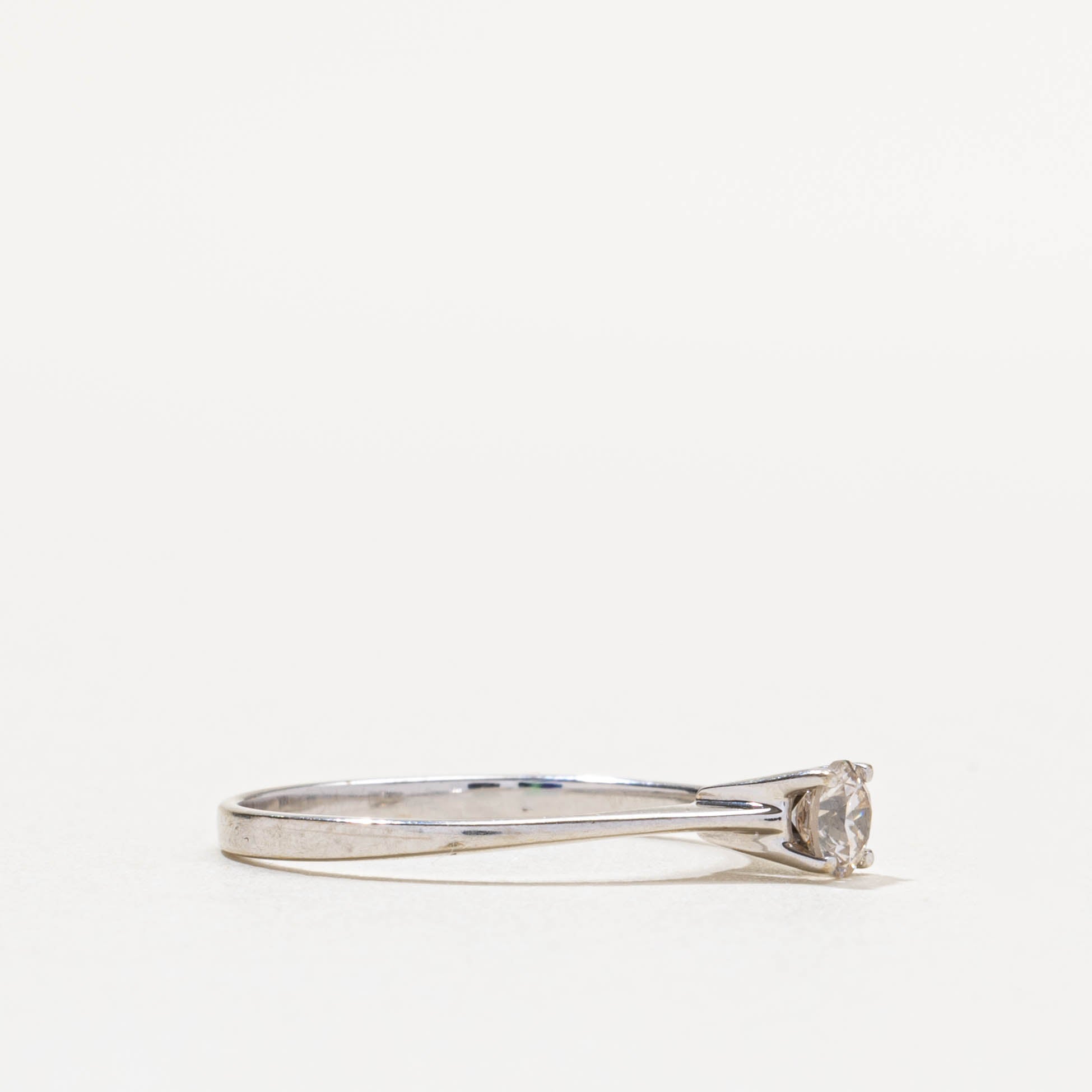 18k Solitaire Diamond Thin Ring | 0.27ct SI1 H/I | SZ 7.5