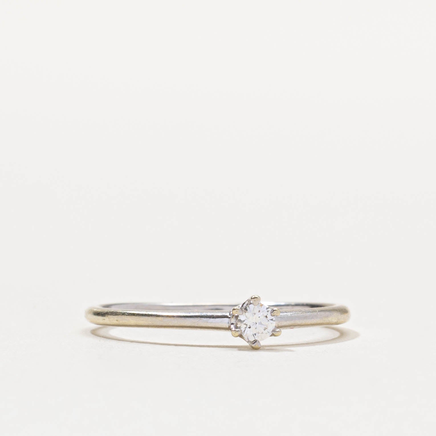 10k Six-Prong Diamond Thin Ring | 0.12ct | SZ 6.5