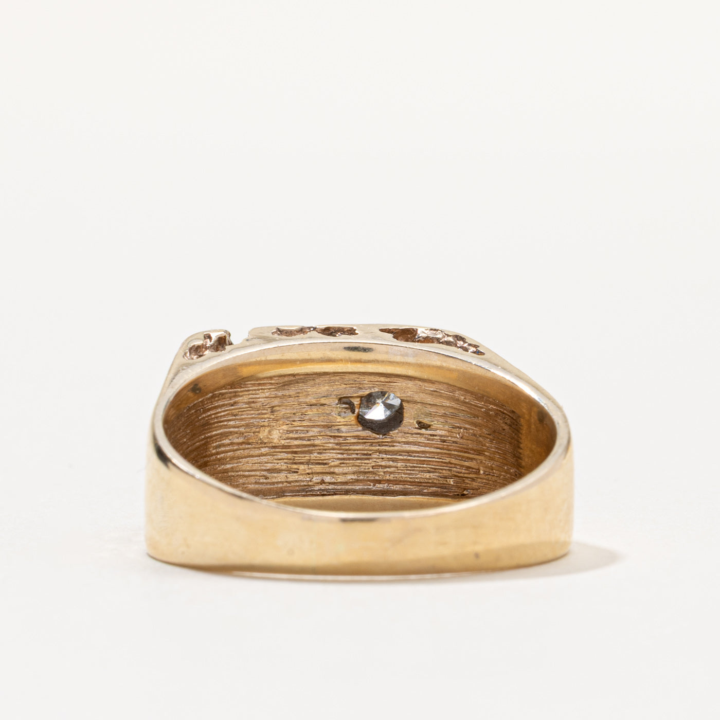 10k Diamond Rough Textured Cocktail Ring | 0.15ctw | SZ 12.5