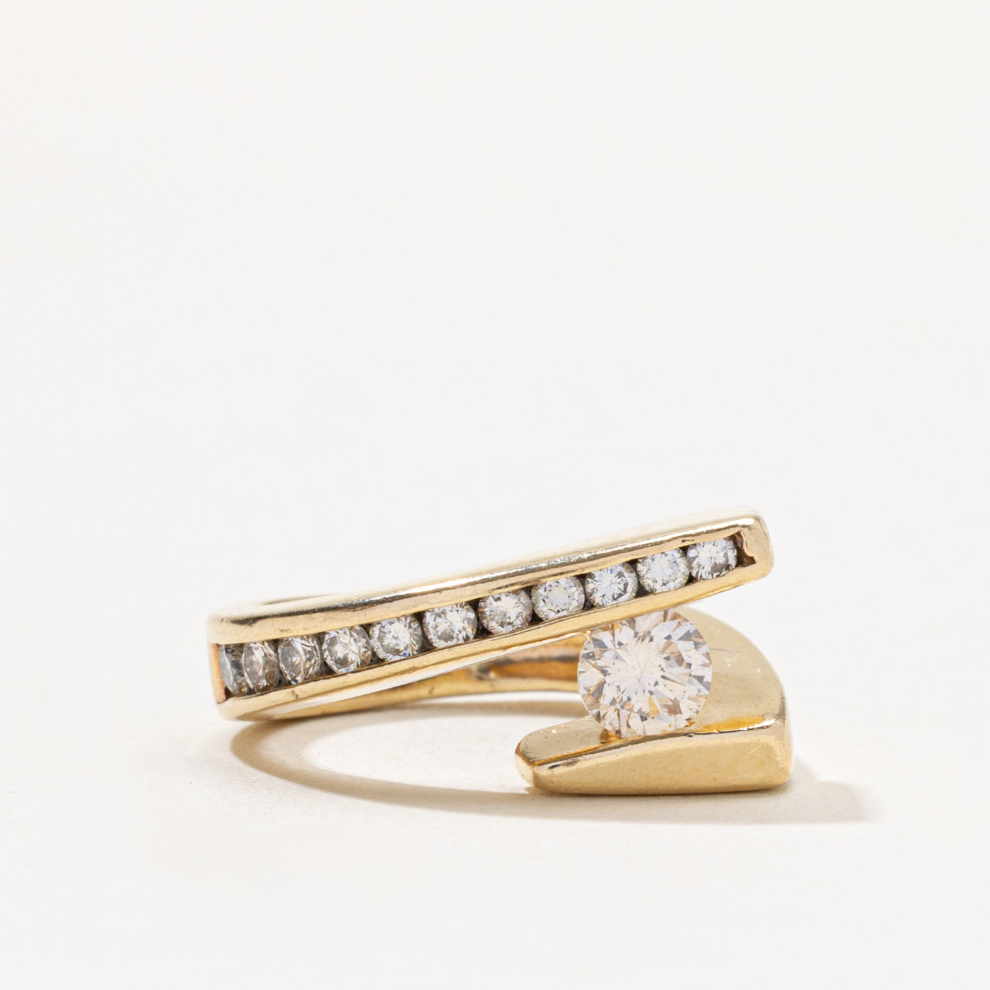 14k Diamond Channel Set Bypass Ring | 0.50ct I1 I/J, 0.40ctw | SZ 3.5