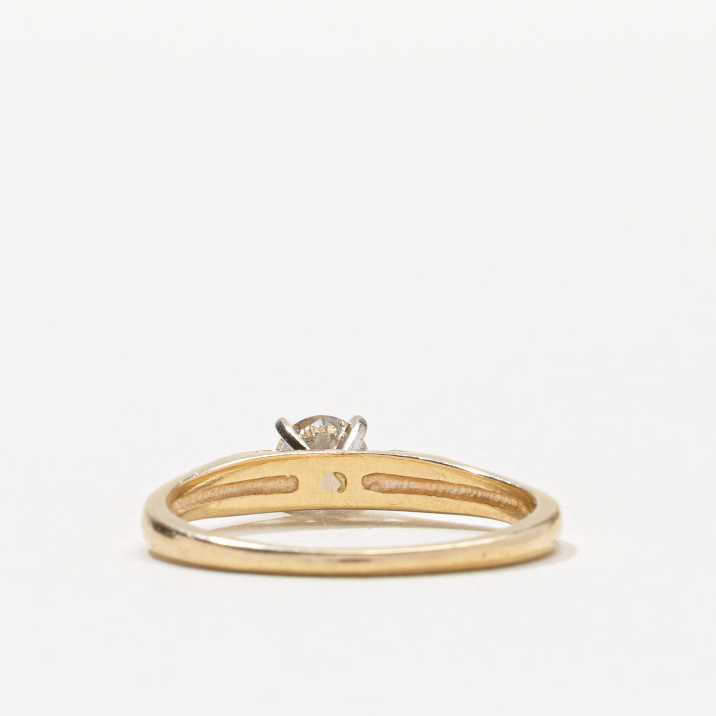 14k Solitaire Diamond Reverse Tapered Ring | 0.33ct I1 I | SZ 6.5